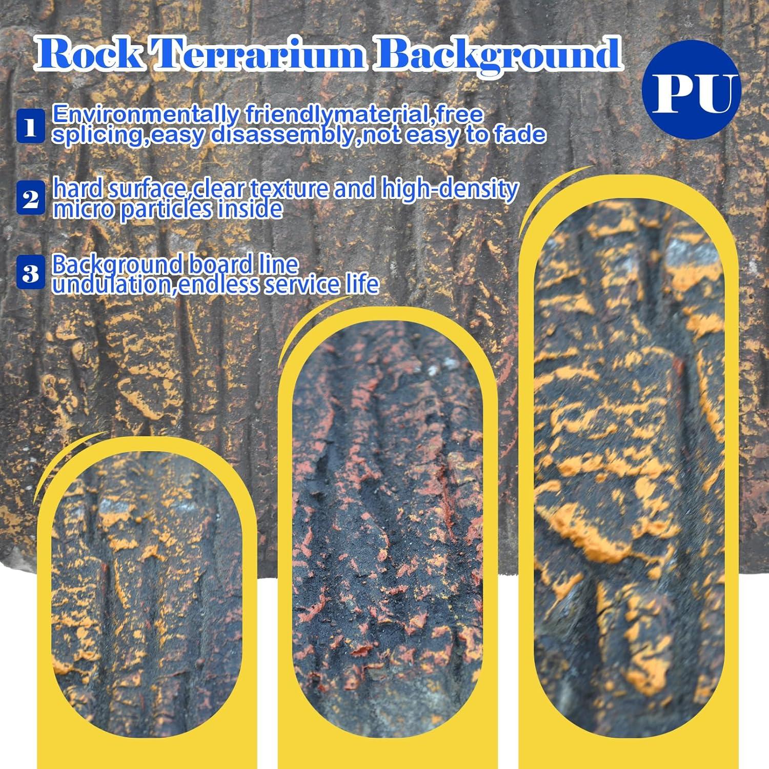 Fondo 3D para Tanque de Reptiles MUYG 45x28 cm Rocas