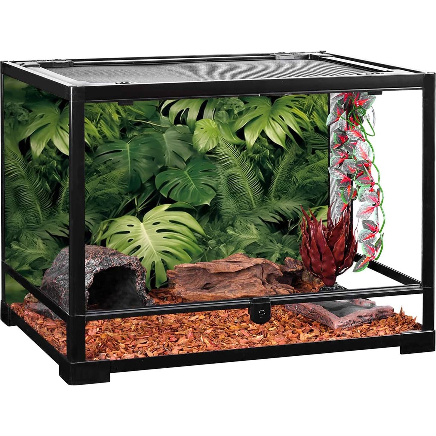 Fondo de Hoja Tropical AWERT 90x45 cm para Acuario y Terrario