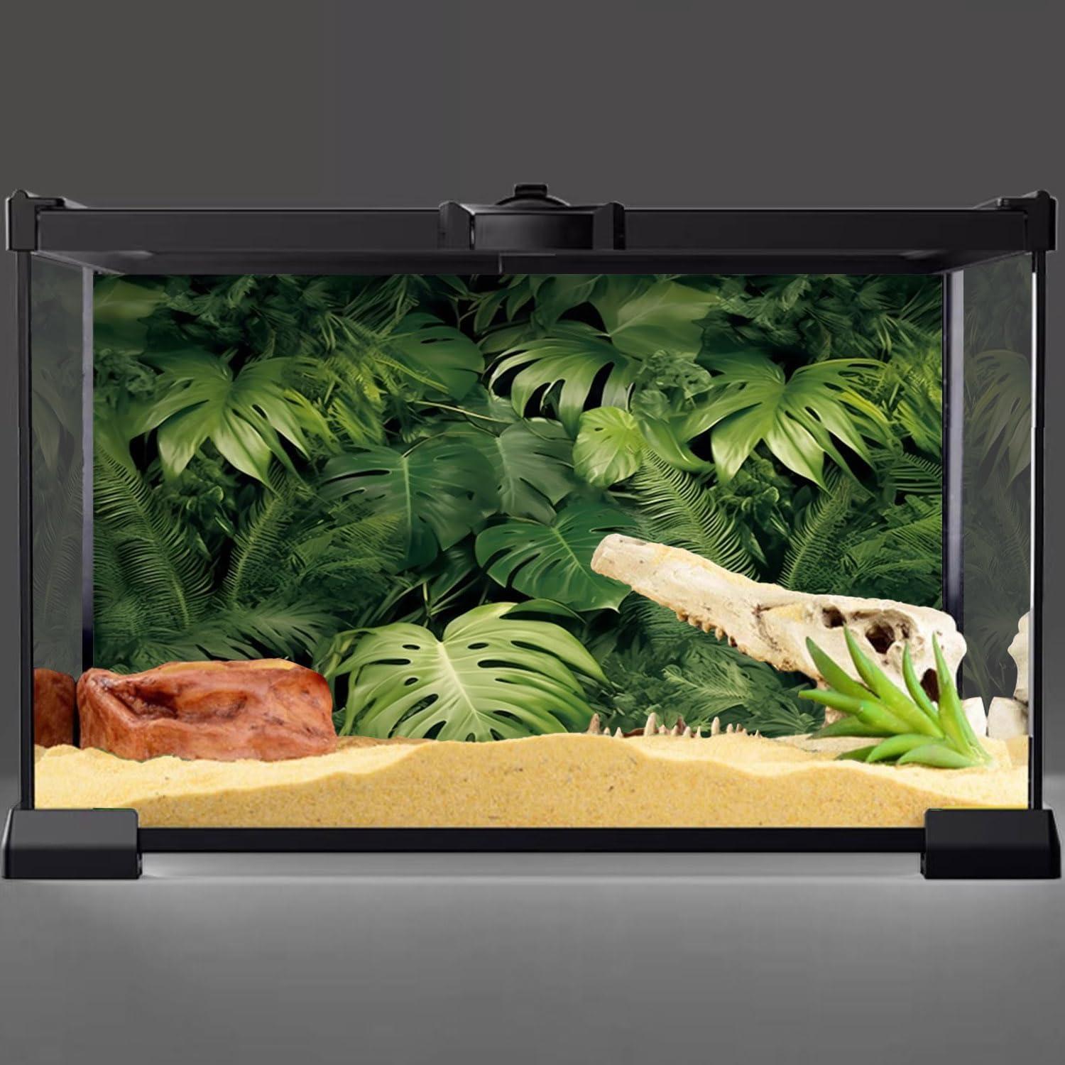 Fondo de Hoja Tropical AWERT 90x45 cm para Acuario y Terrario