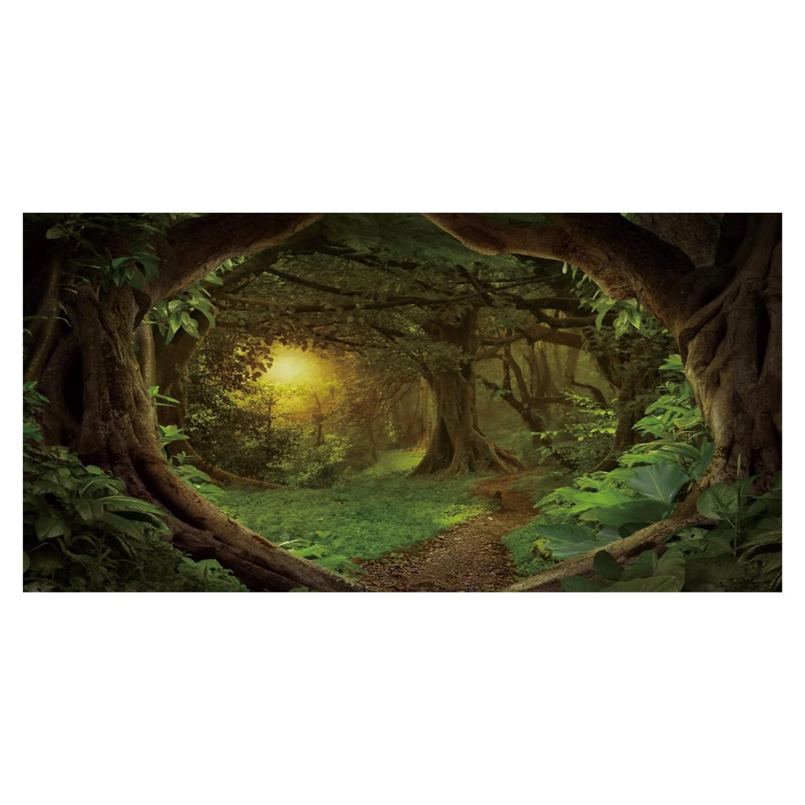 Fondo de Acuario Vinilo AWERT 75x30 cm Bosque Psicodélico