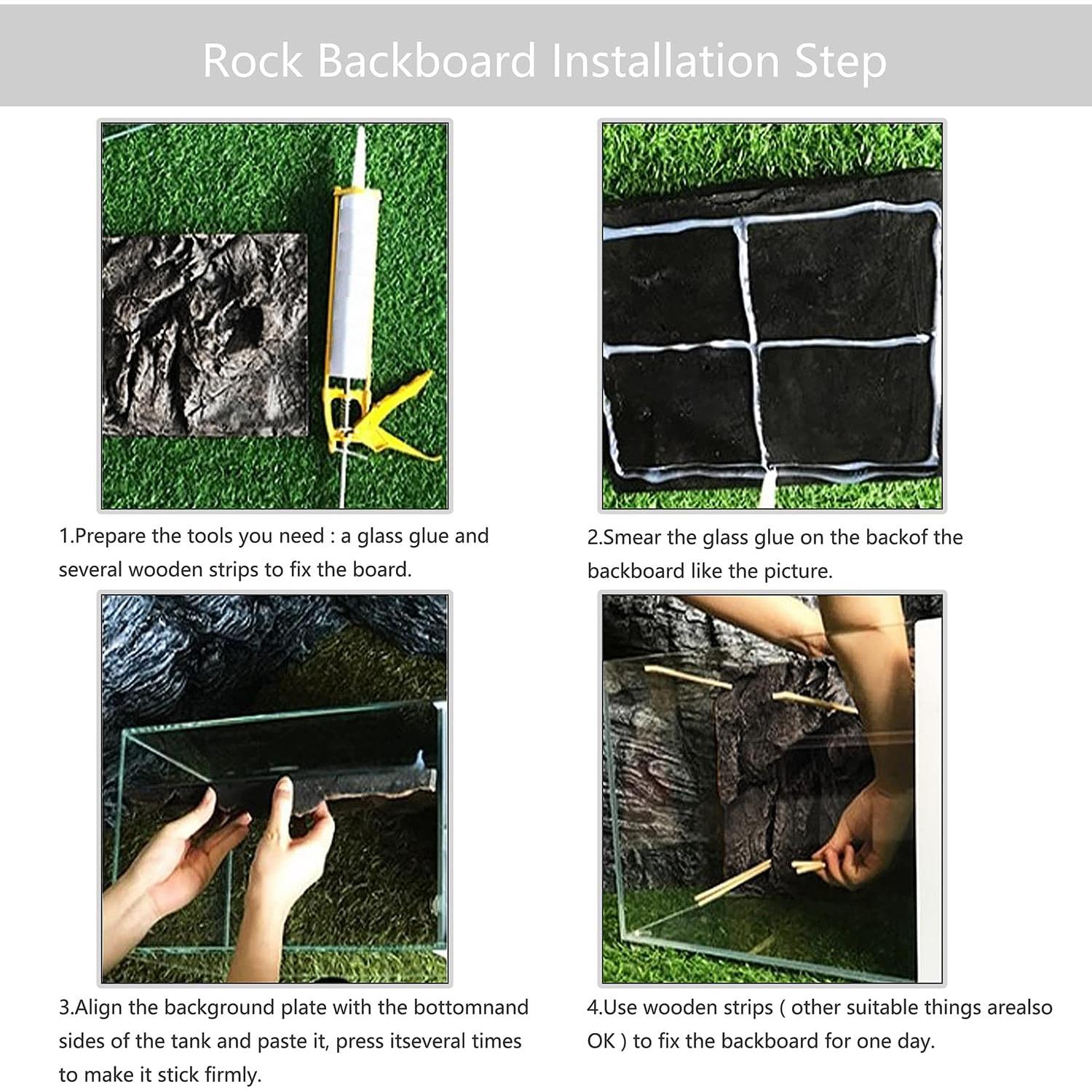 4 Paneles de Fondo 3D para Terrario Sysmashing 30x22.5cm