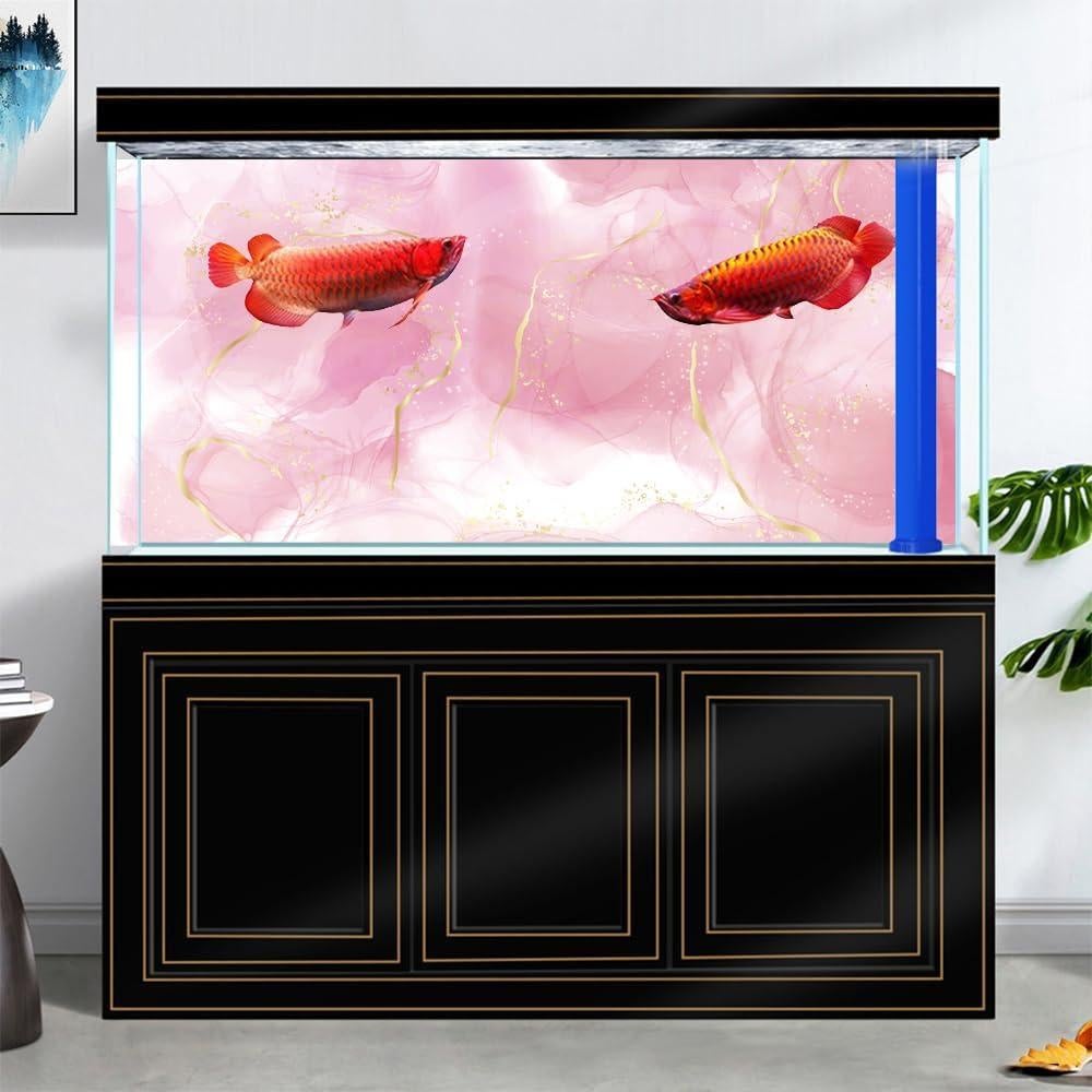 Fondo de Acuario Dtekoj Mármol Rosa 75x30cm con Cinta Doble Cara