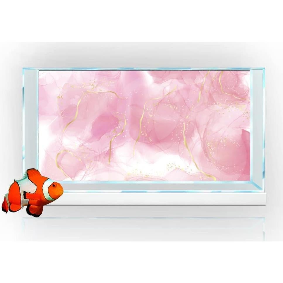 Fondo de Acuario Dtekoj Mármol Rosa 75x30cm con Cinta Doble Cara