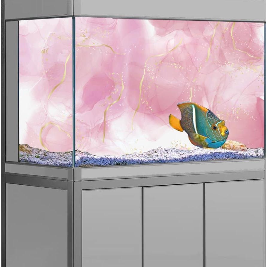 Fondo de Acuario Dtekoj Mármol Rosa 75x30cm con Cinta Doble Cara