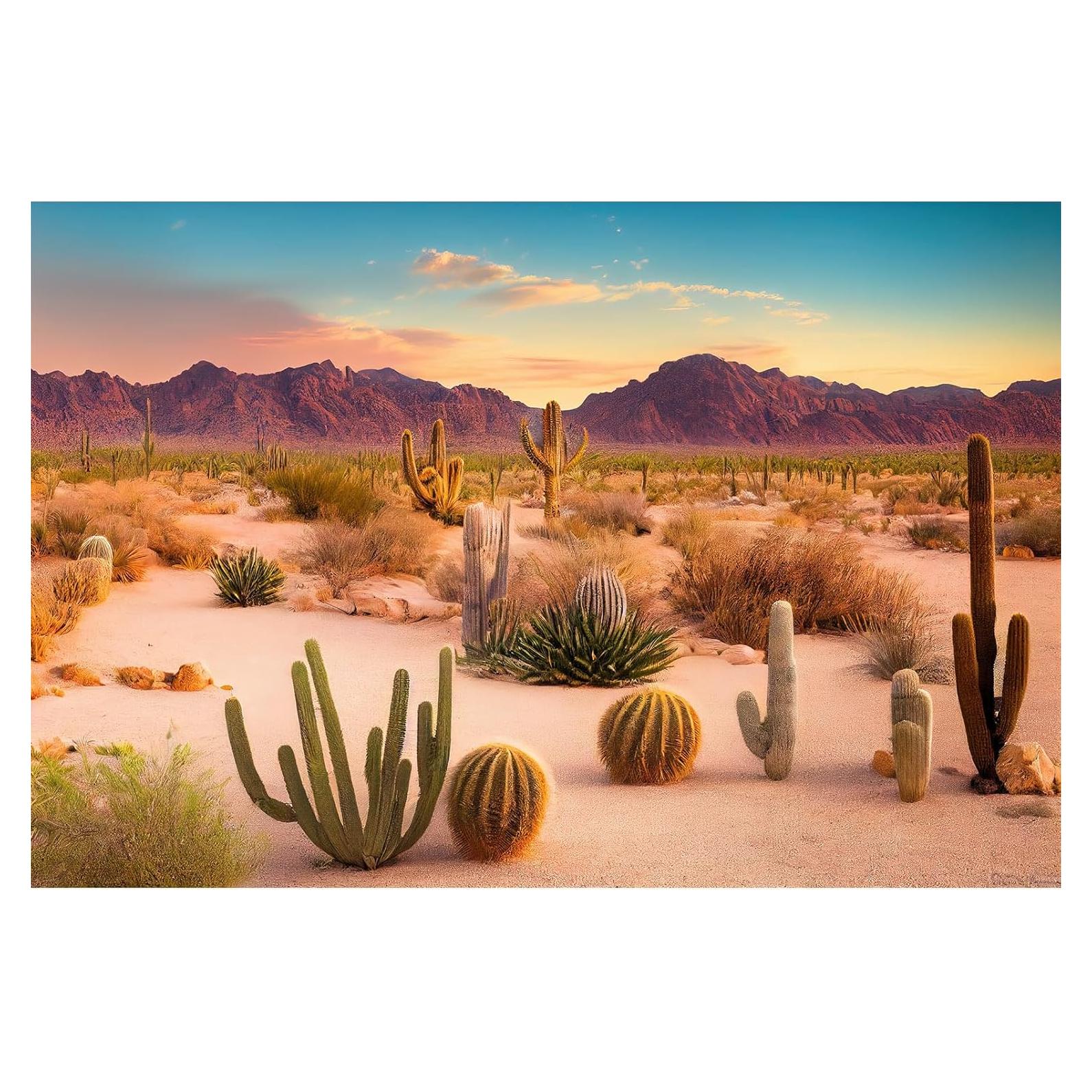 Fondo de Acuario Vinilo 76x46cm Cactus Desierto Sahara
