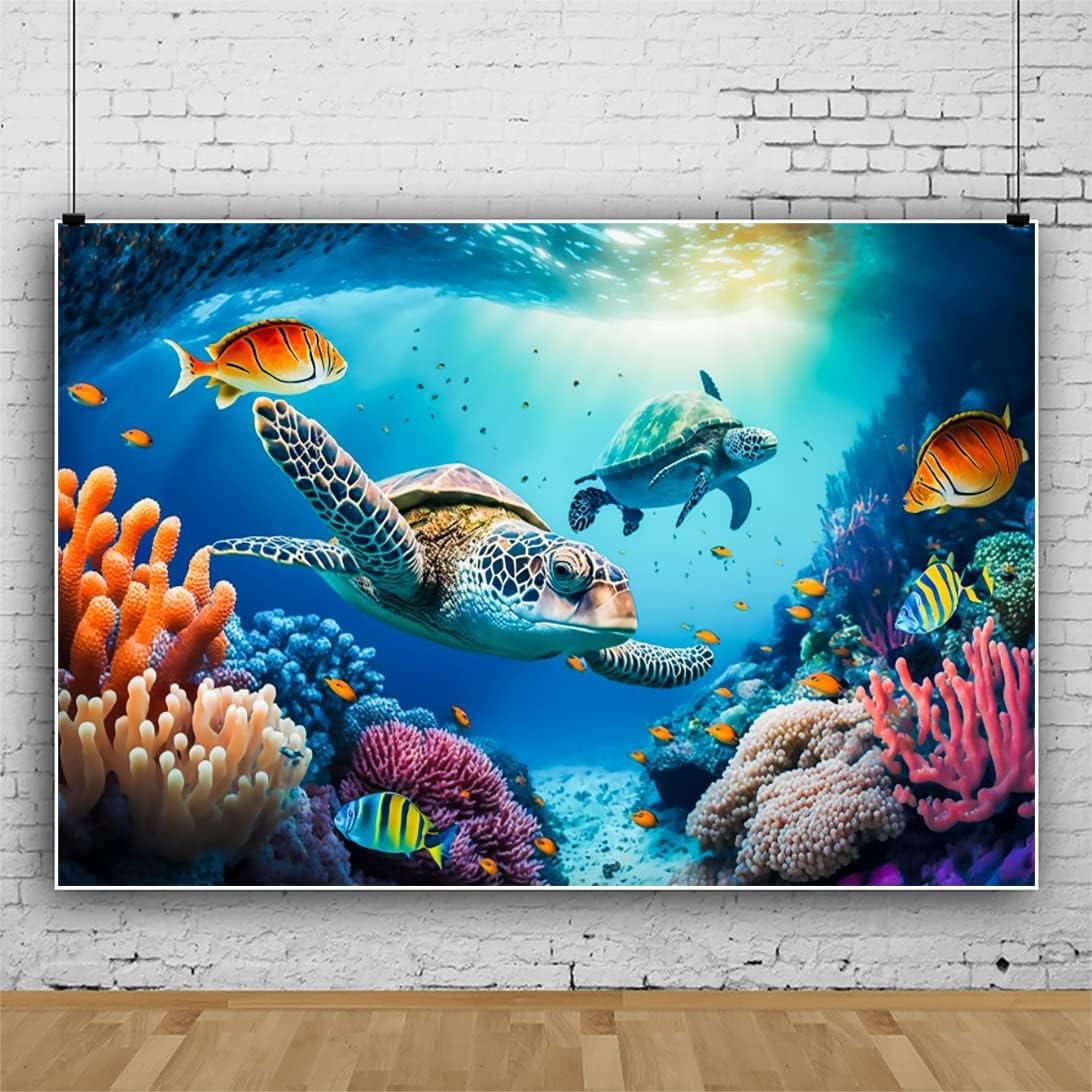 Fondo de Fotografía Submarino Yeele 2.5x1.8m Tortugas Marinas