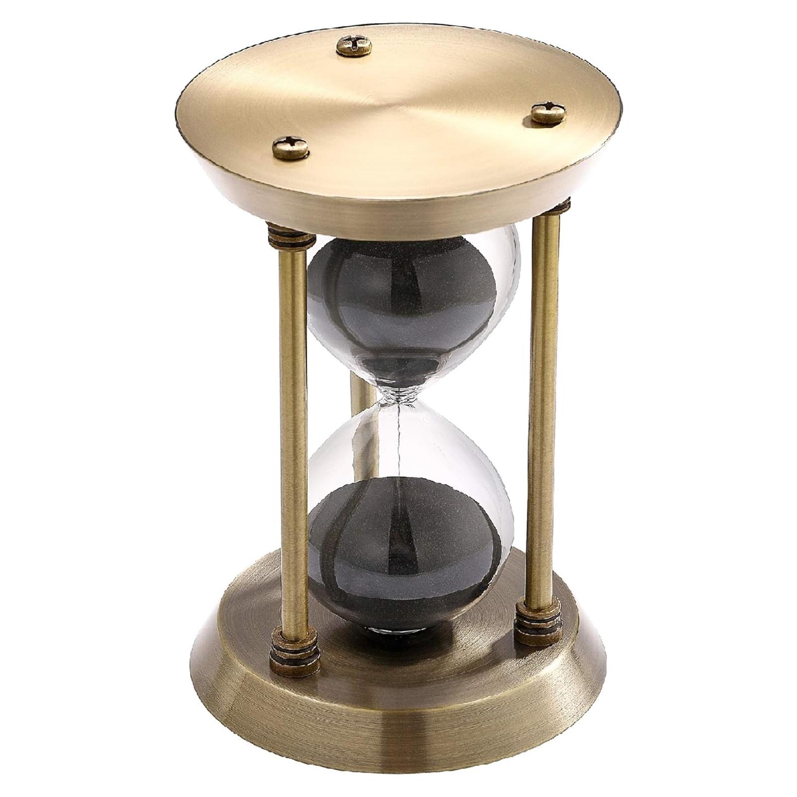 Reloj de Arena SuLiao 2 Minutos Metal Latón Arena Negra