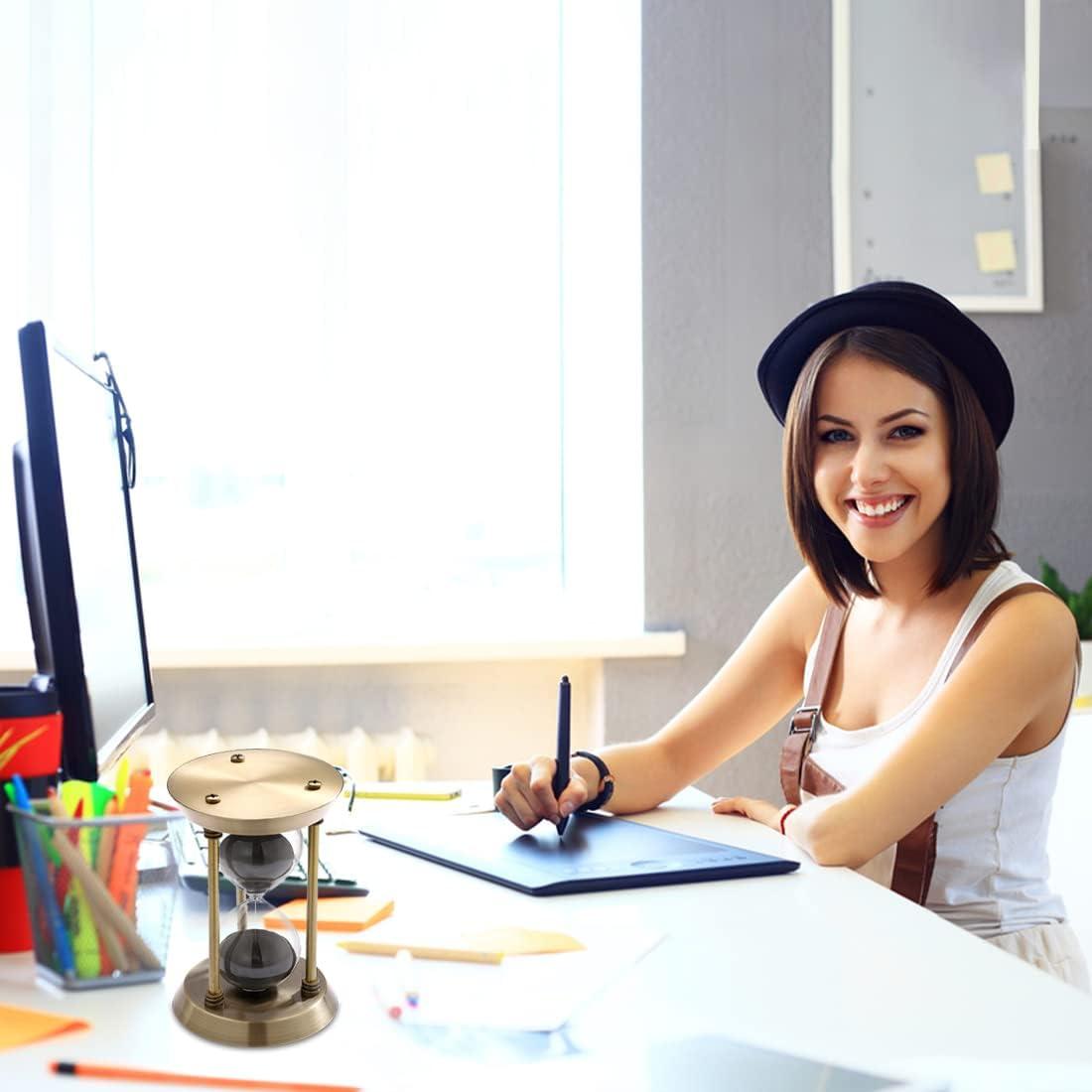 Reloj de Arena SuLiao 2 Minutos Metal Latón Arena Negra