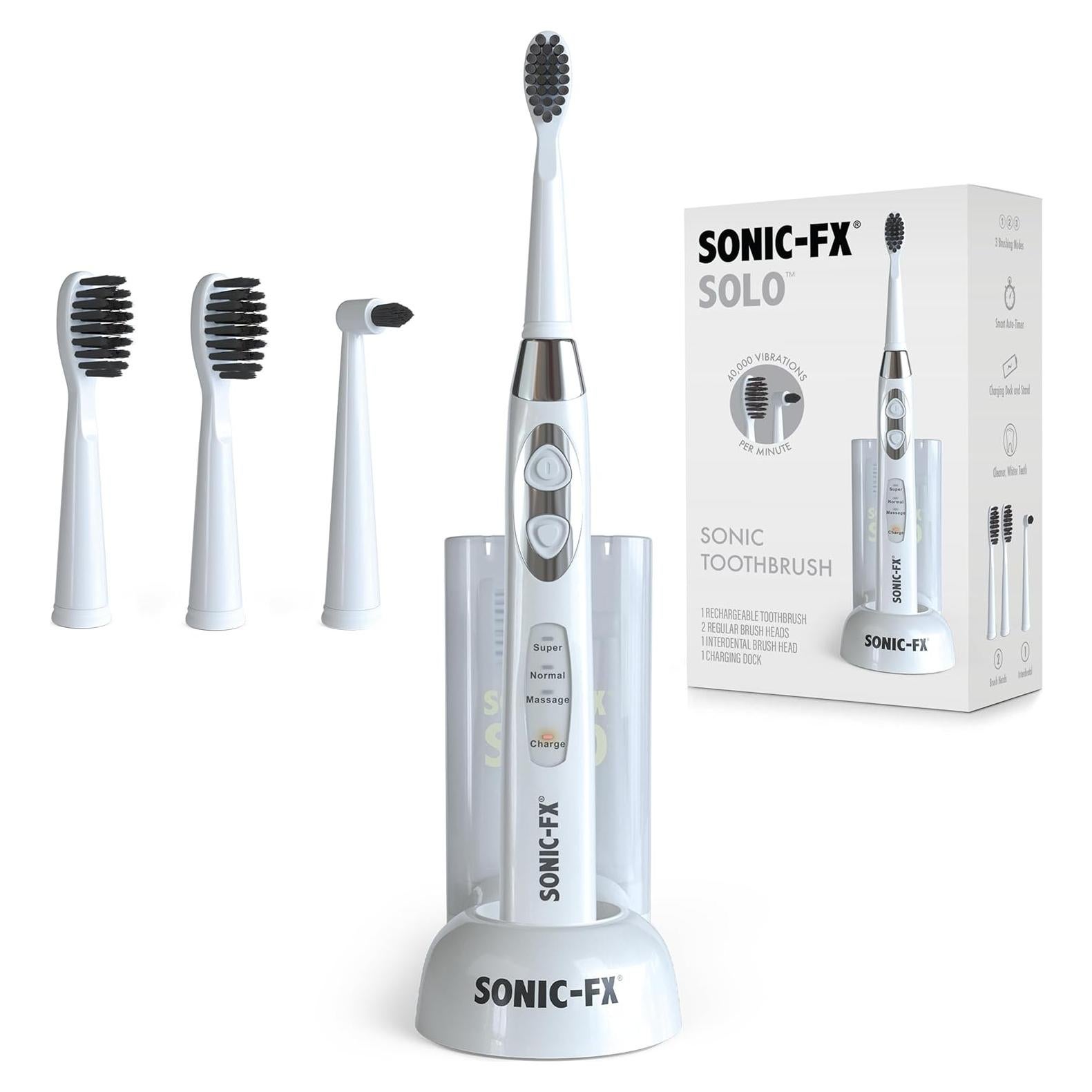 Cepillo de Dientes Eléctrico Sonic-FX Solo Blanco 3 Modos