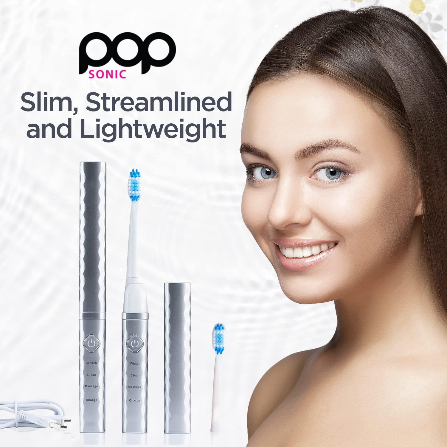 Cepillo de Dientes Sónico Recargable Pop Sonic Plata USB