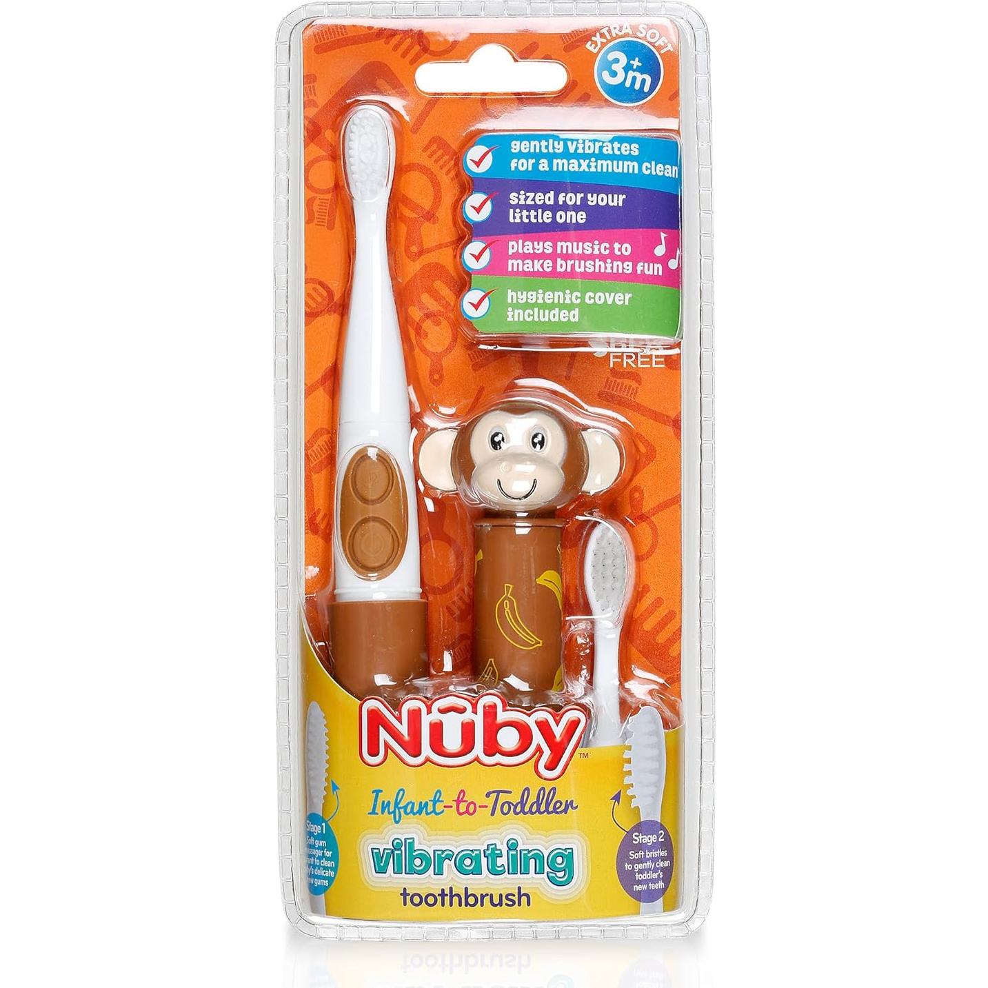 Cepillo de Dientes Eléctrico Nuby Mono con Música y 2 Cabezales