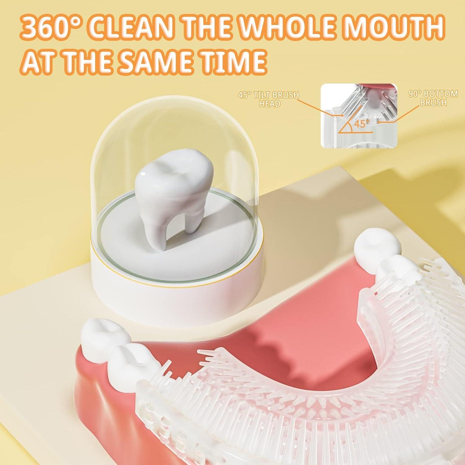 Cepillo de Dientes Eléctrico ELOTAME U para Niños 2-7 Años Amarillo