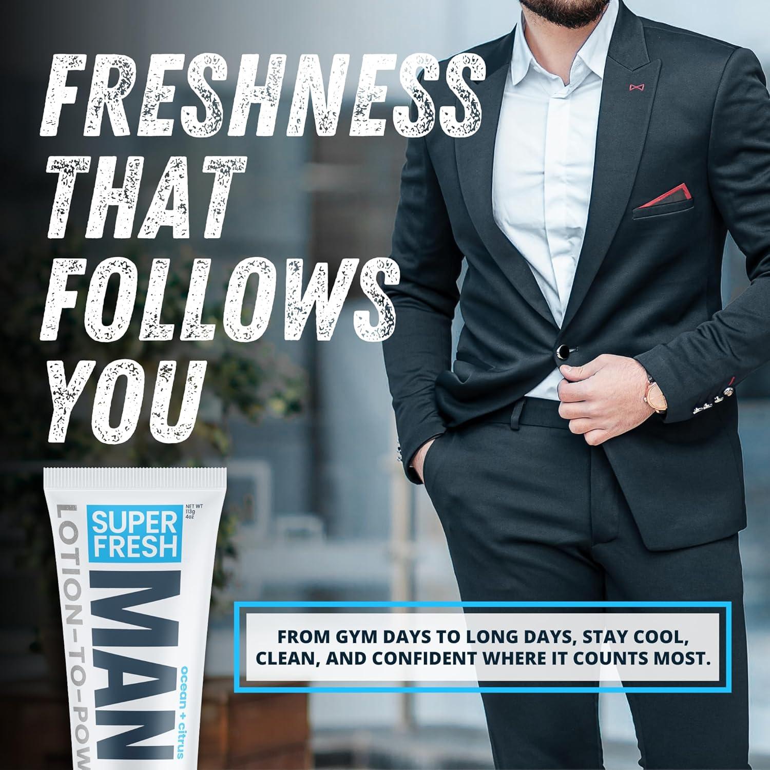 Desodorante en Polvo Super Fresh para Hombres 4 oz Doble