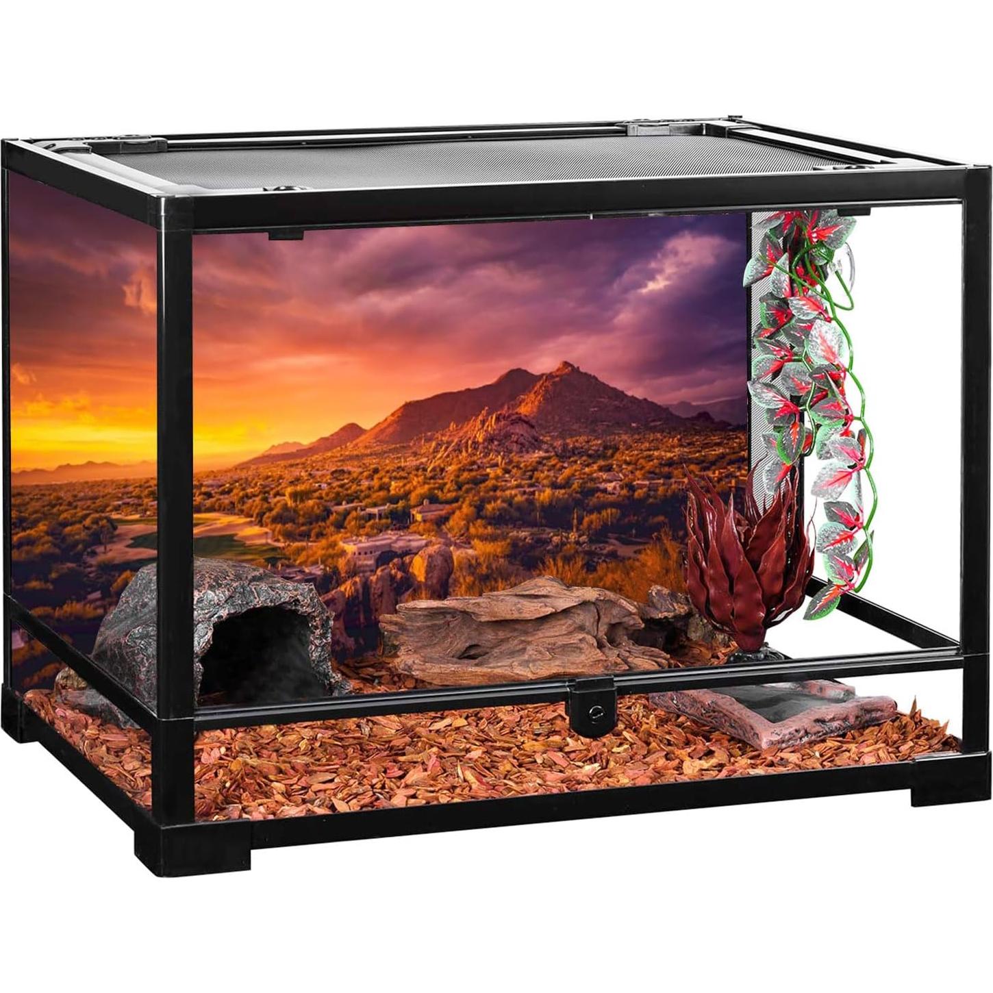 Fondo de Terrario AWERT 60x40 cm Vinilo Oasis Desierto