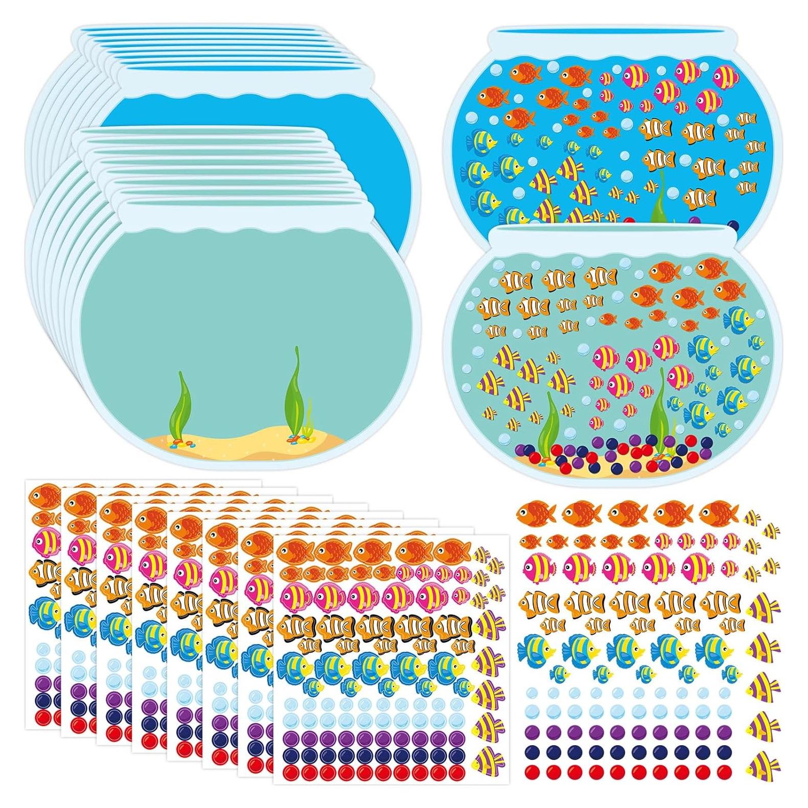 Kit de Stickers de Acuario Tierra Elegante 16 Piezas 36x28 cm