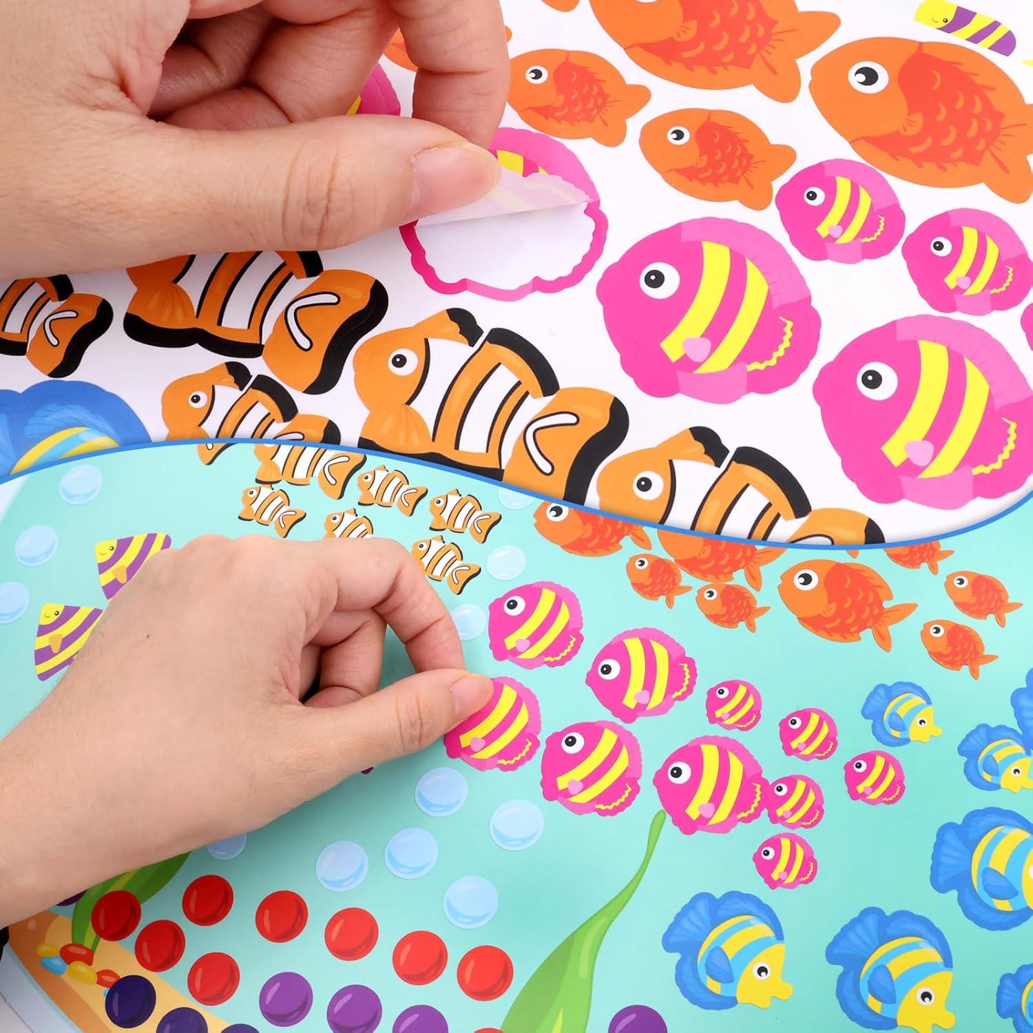 Kit de Stickers de Acuario Tierra Elegante 16 Piezas 36x28 cm