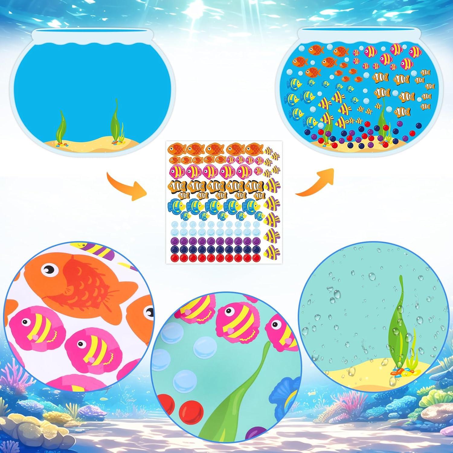 Kit de Stickers de Acuario Tierra Elegante 16 Piezas 36x28 cm