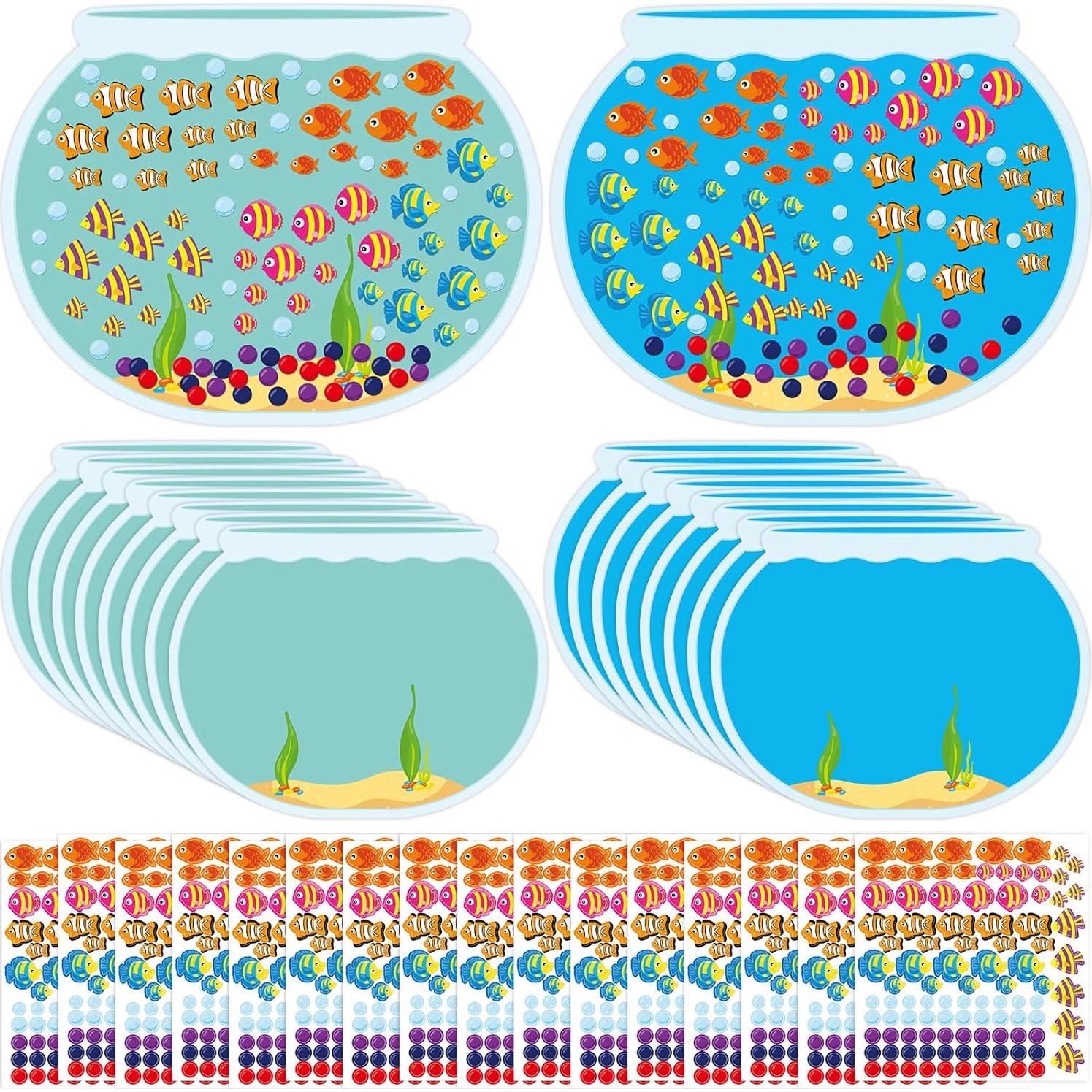 Kit de Stickers de Acuario Tierra Elegante 16 Piezas 36x28 cm