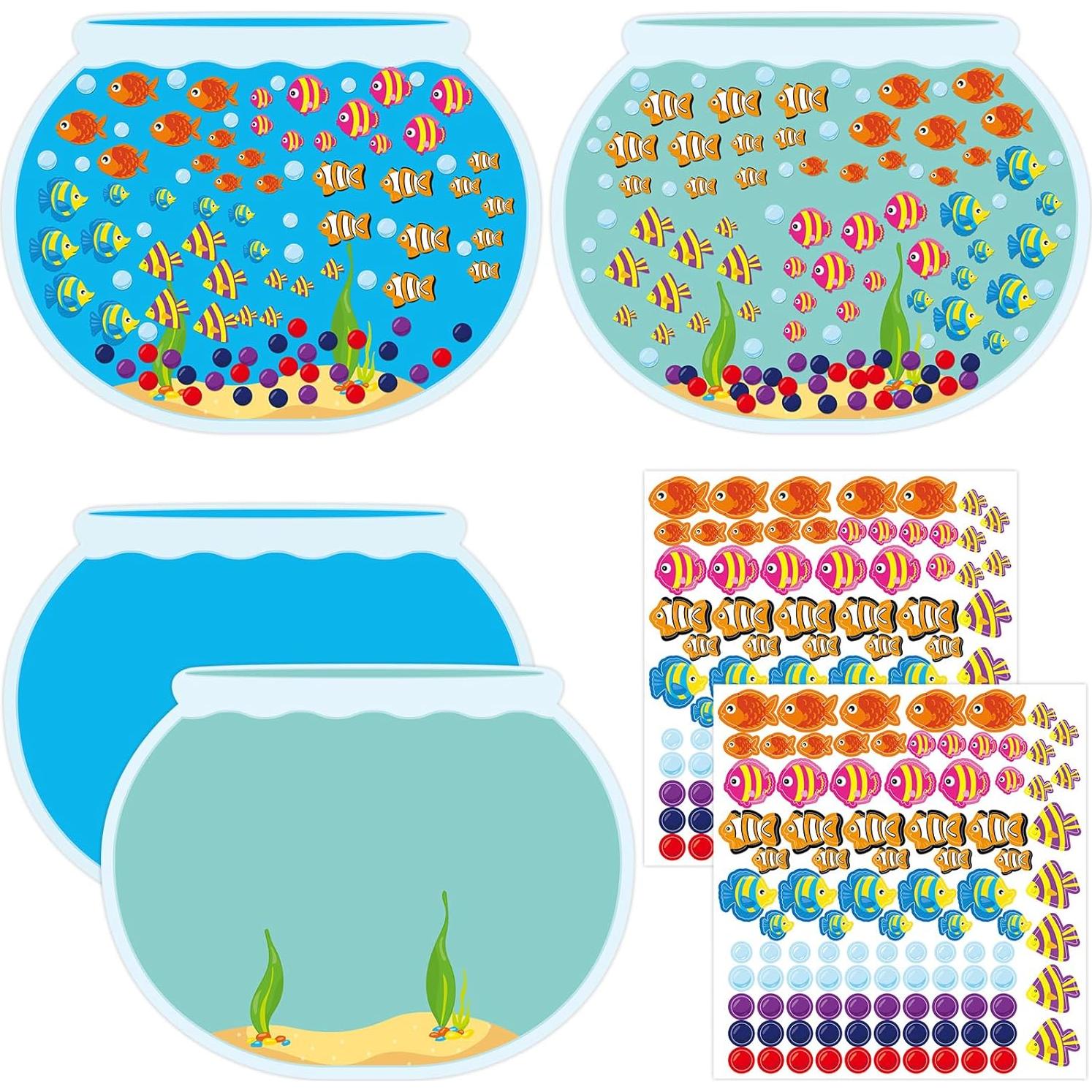 Kit de Stickers de Acuario Tierra Elegante 16 Piezas 36x28 cm