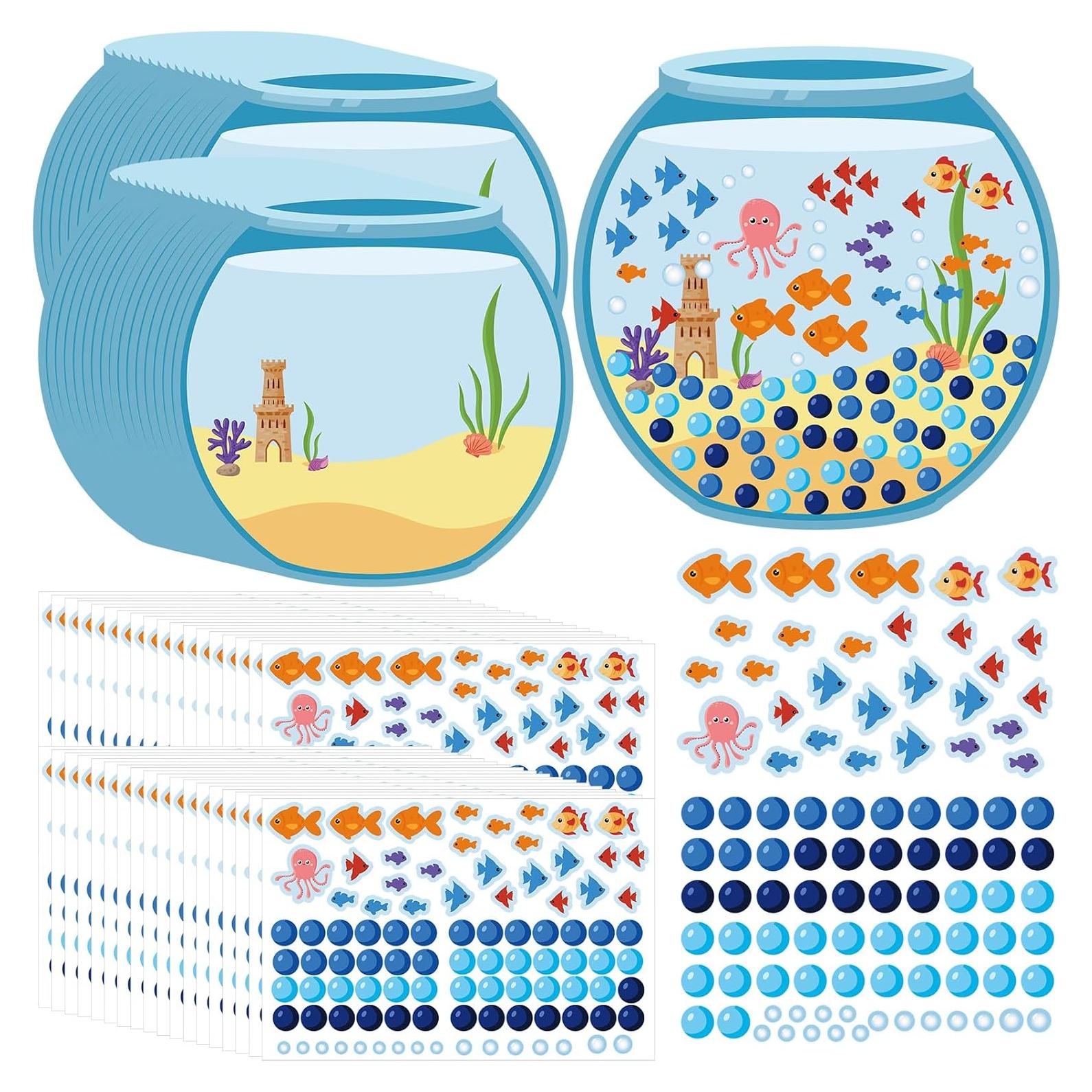 Juego de Pegatinas Acuario Teling 64 Pcs para Niños