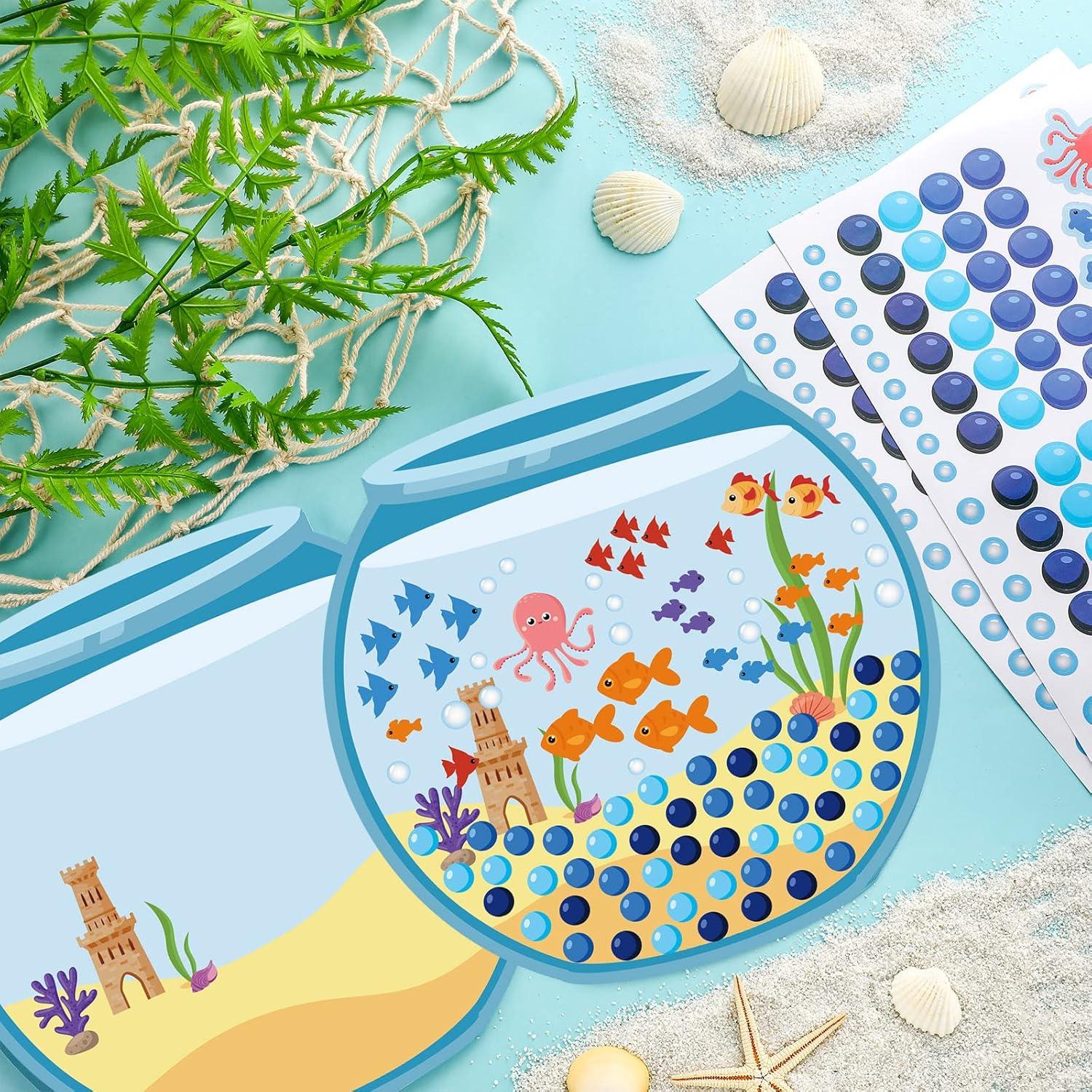 Juego de Pegatinas Acuario Teling 64 Pcs para Niños