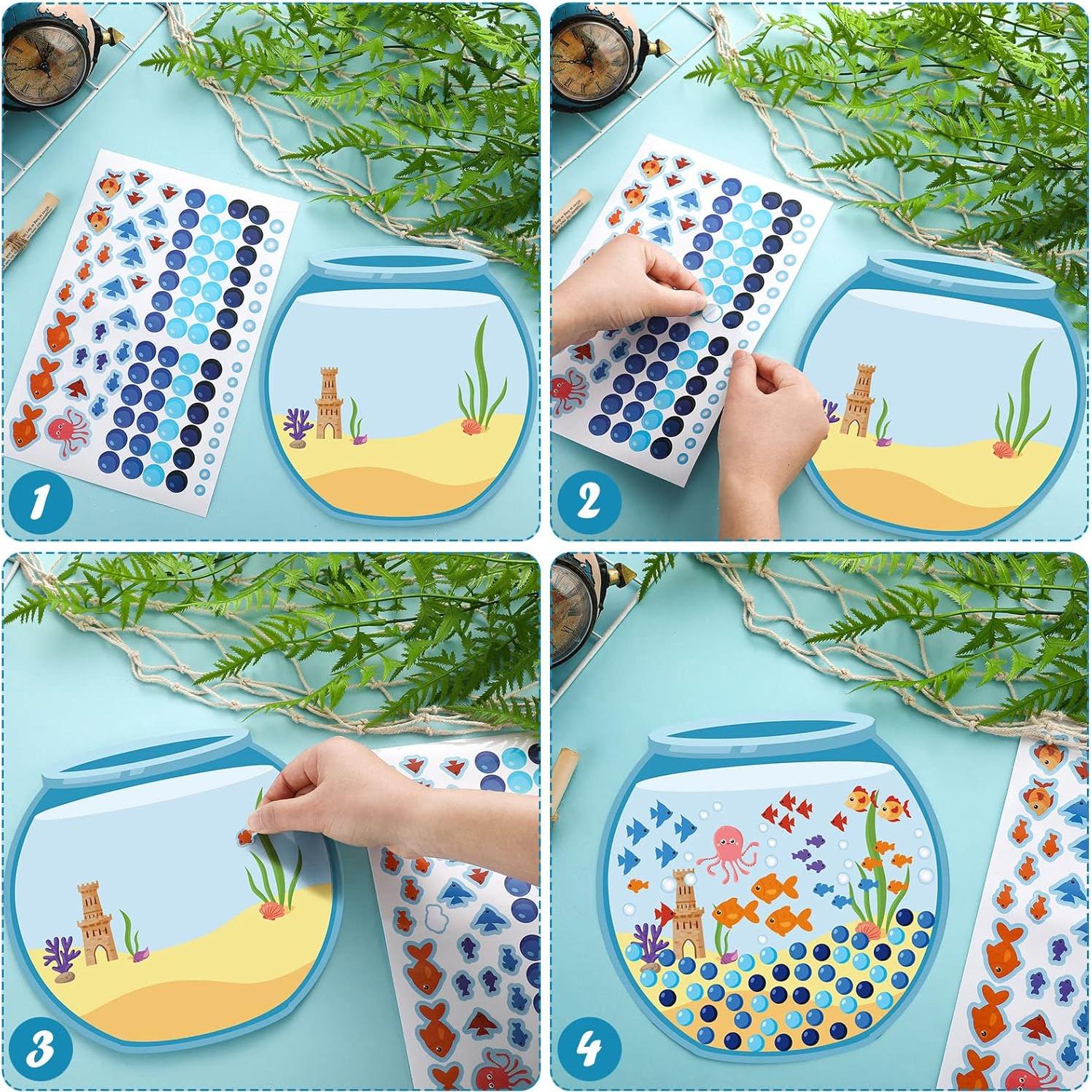 Juego de Pegatinas Acuario Teling 64 Pcs para Niños