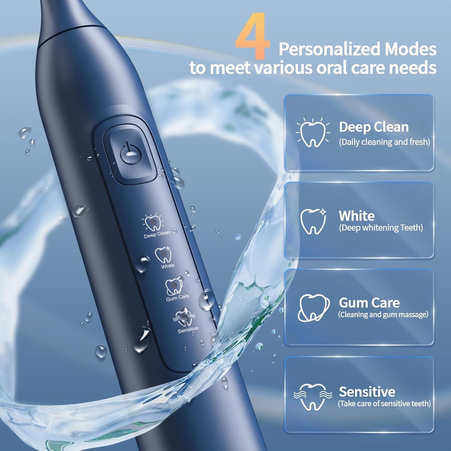 Cepillo de Dientes Eléctrico OasiSmile Y05 Azul 42000 VPM 6 Cabezas