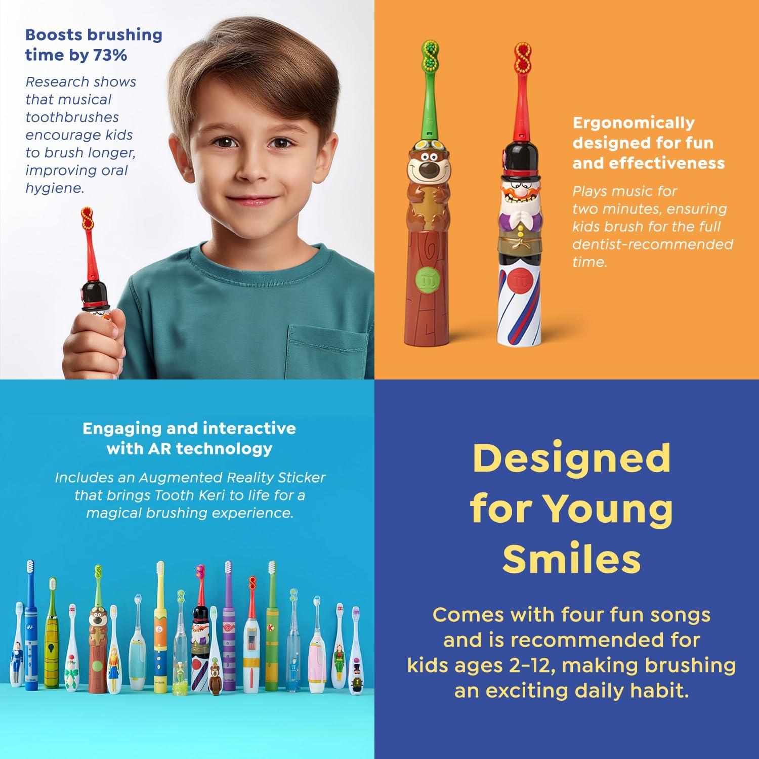 Cepillo de Dientes Sonic Musical SuperMouth para Niños 2-12 Años