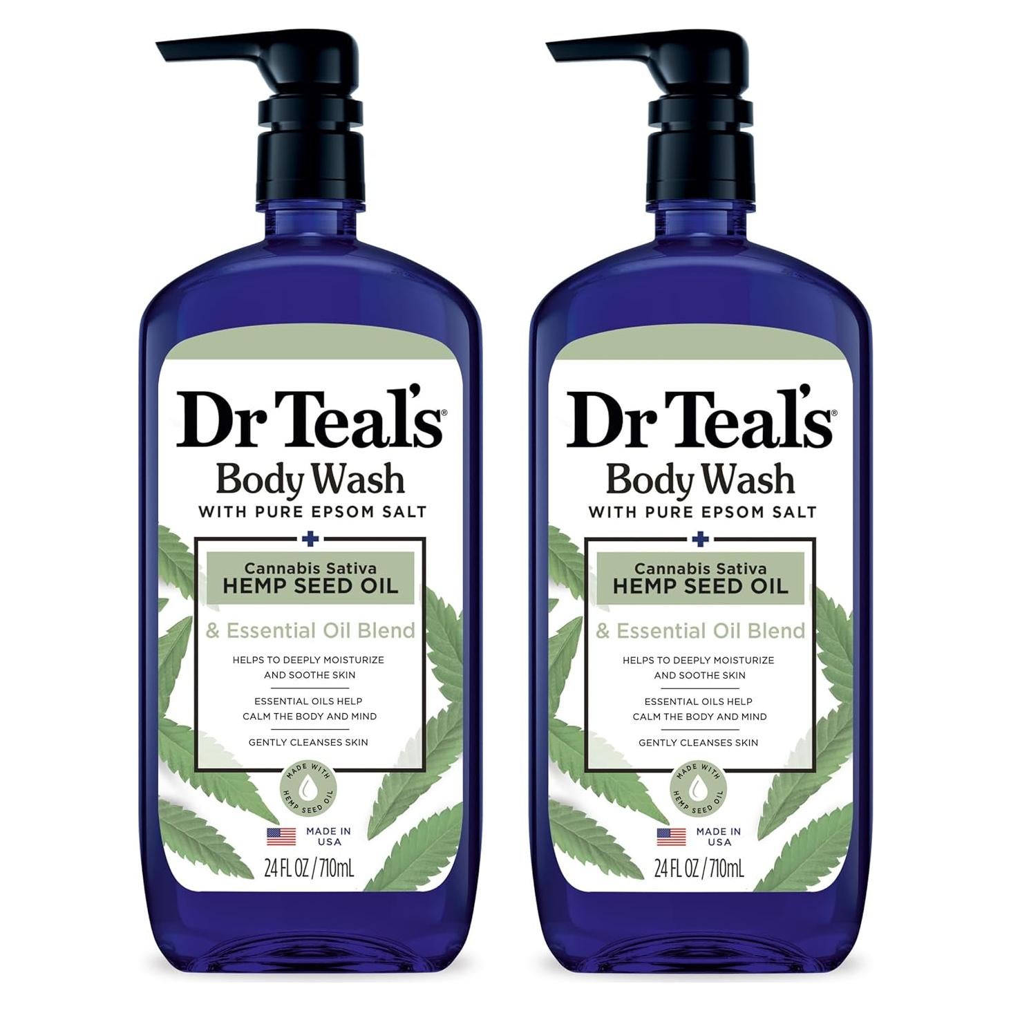 Gel de Baño Dr Teal's 710 ml con Sal de Epsom y Cannabis Sativa