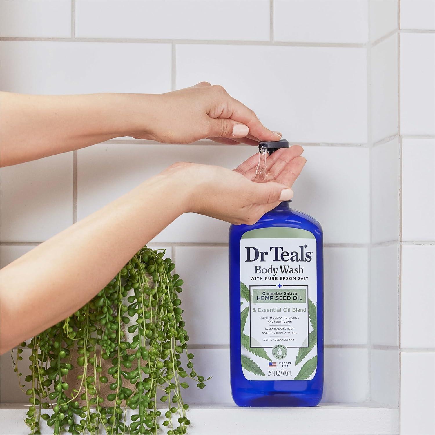 Gel de Baño Dr Teal's 710 ml con Sal de Epsom y Cannabis Sativa