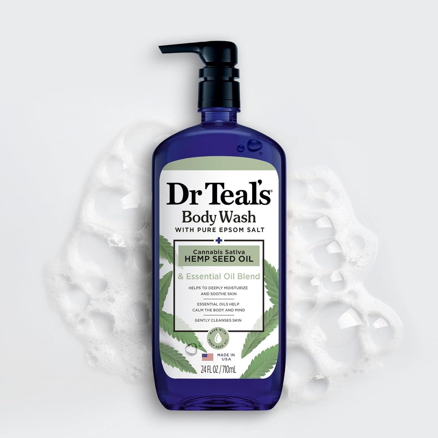 Gel de Baño Dr Teal's 710 ml con Sal de Epsom y Cannabis Sativa