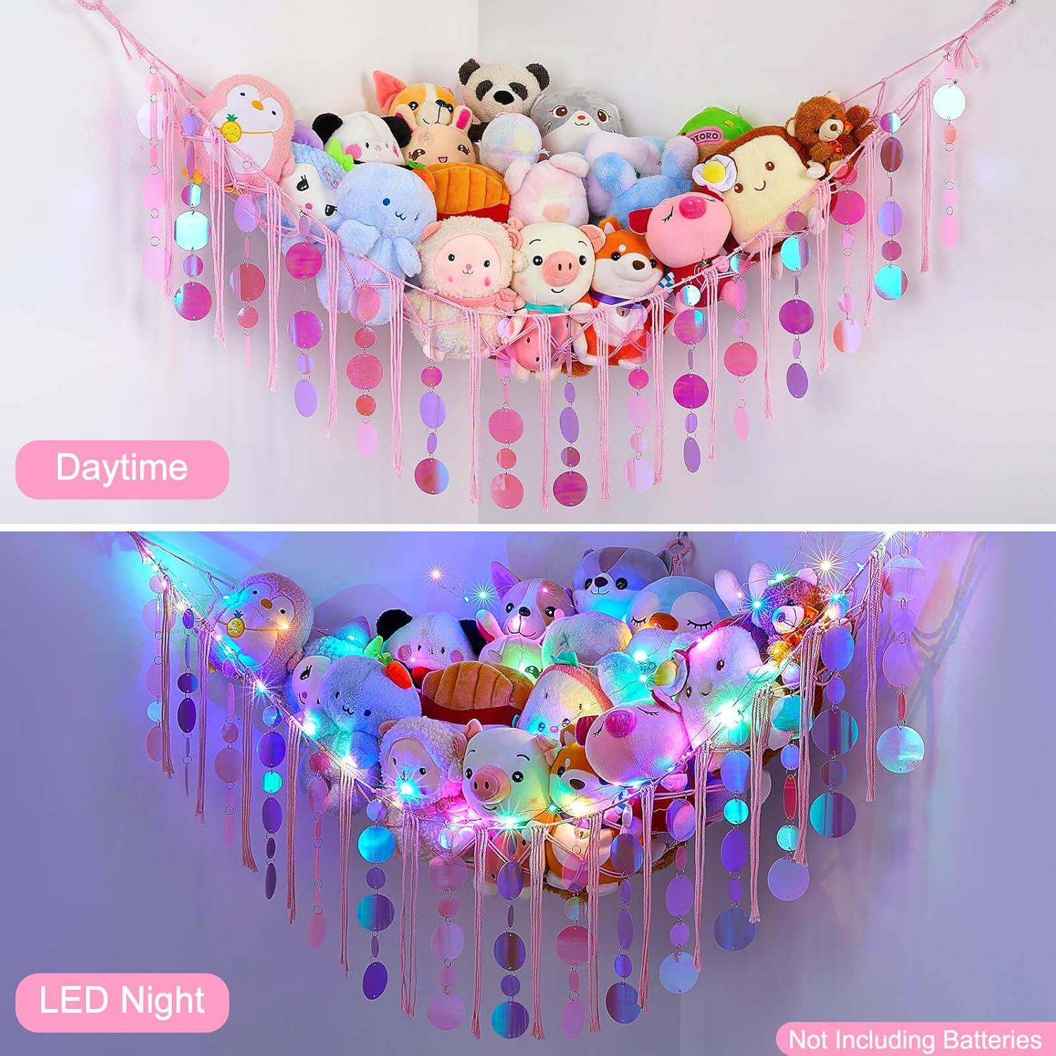 Organizador de Juguetes FIOBEE con Luz LED Rosa Claro 100x150cm