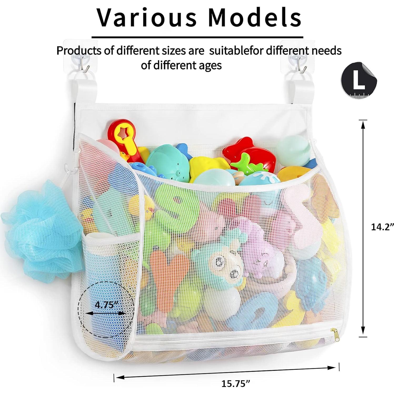 Organizador de Juguetes de Baño Ligereza Malla Expandible Blanco