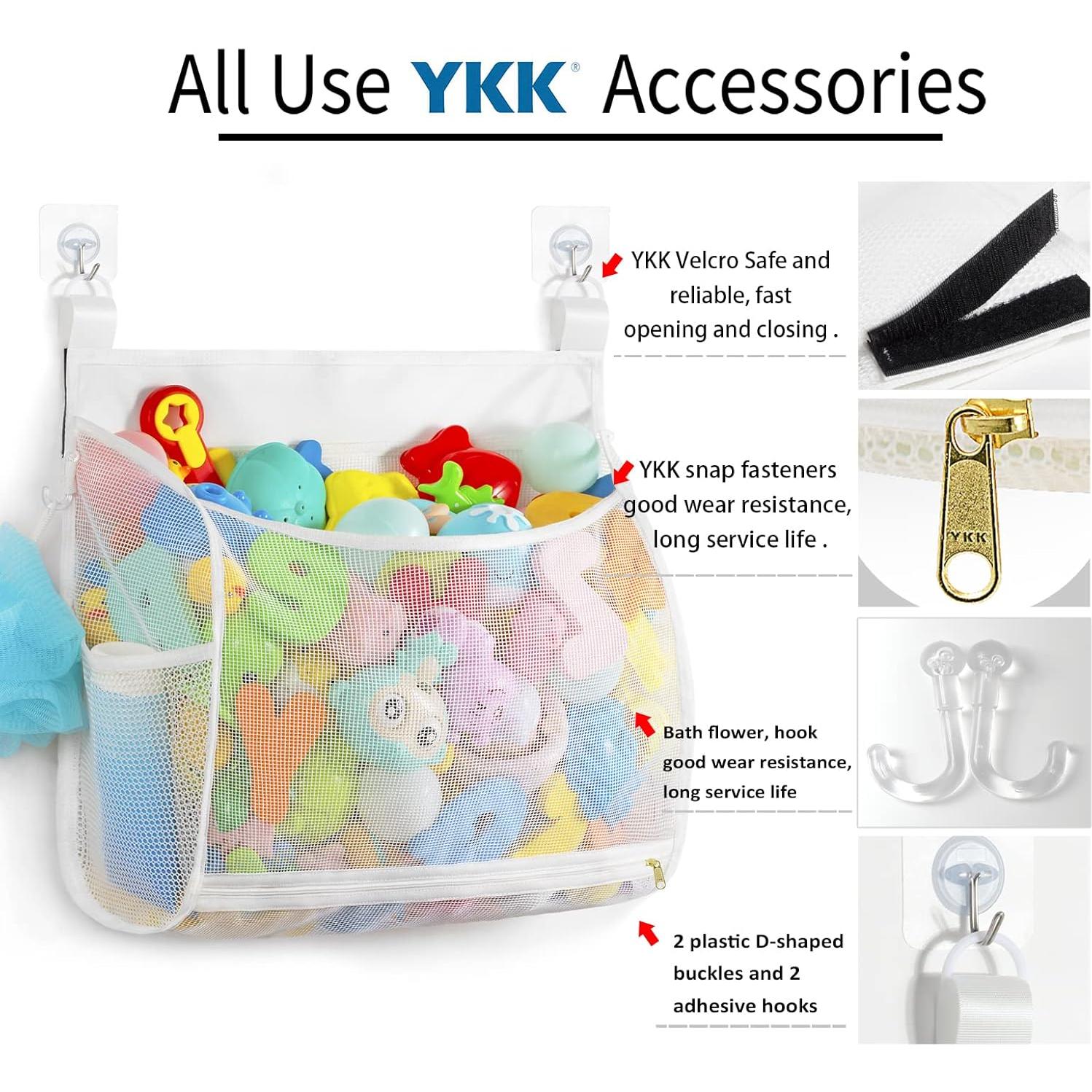 Organizador de Juguetes de Baño Ligereza Malla Expandible Blanco