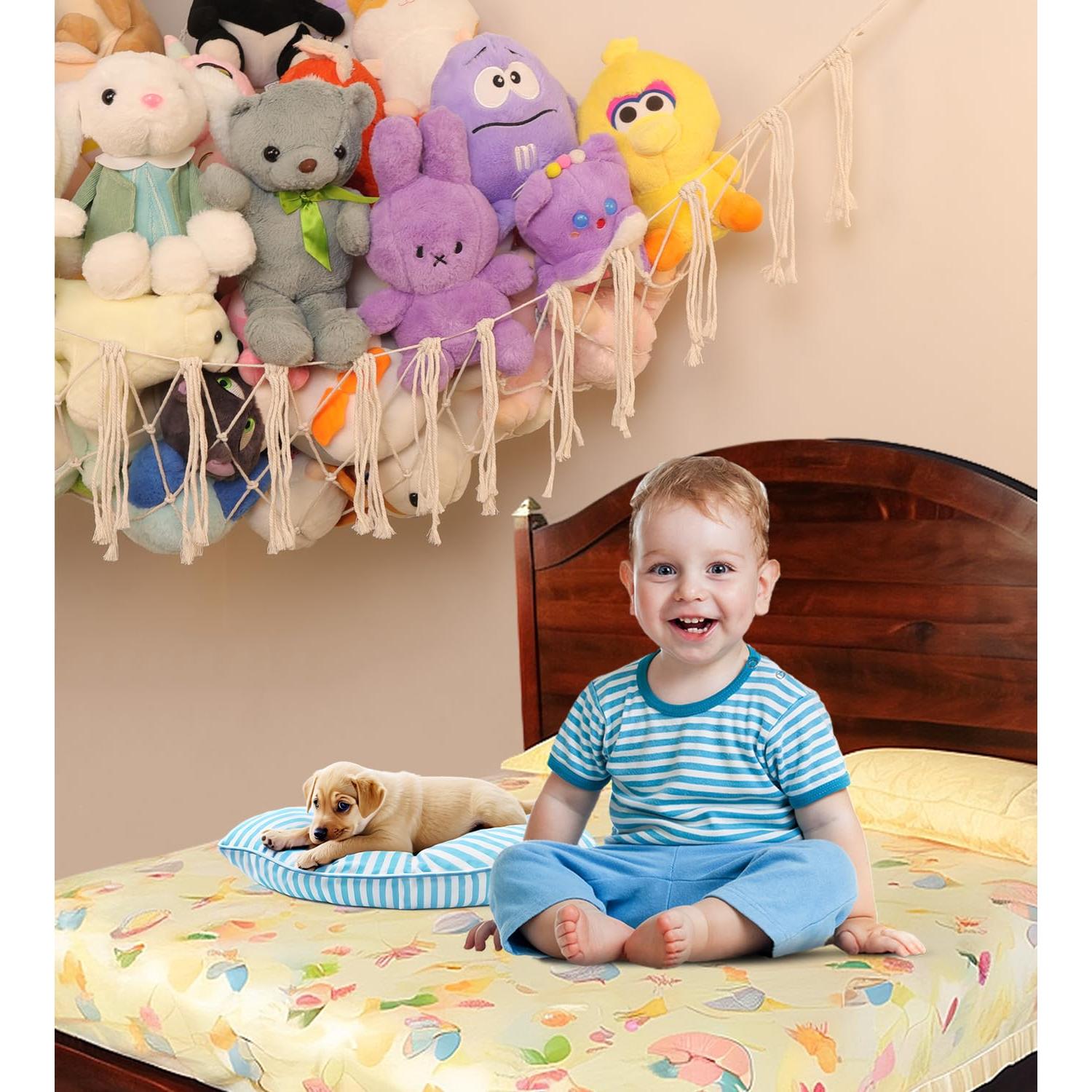 Hamaca Organizador de Juguetes de Peluche Badigo 172.7x157.5cm