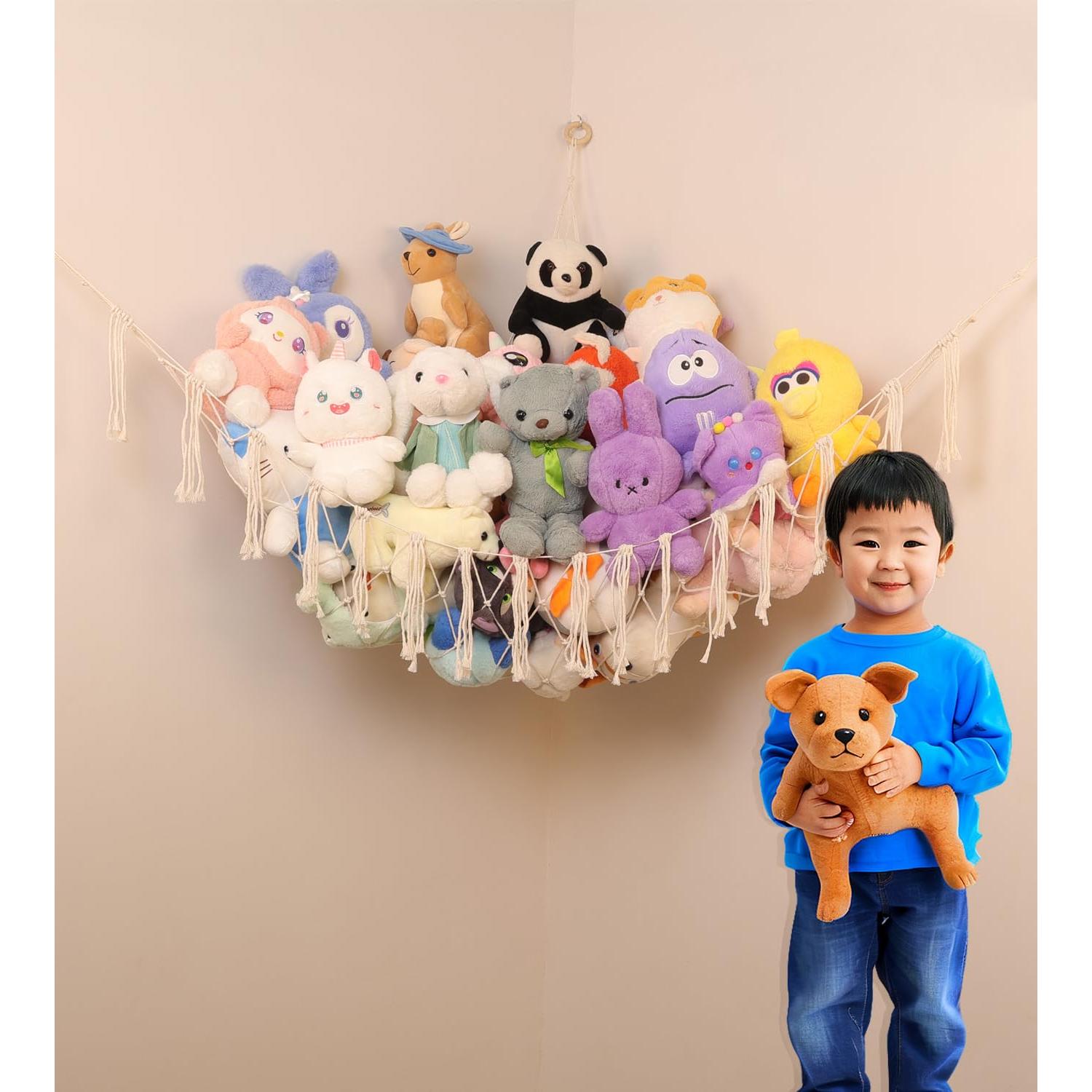 Hamaca Organizador de Juguetes de Peluche Badigo 172.7x157.5cm