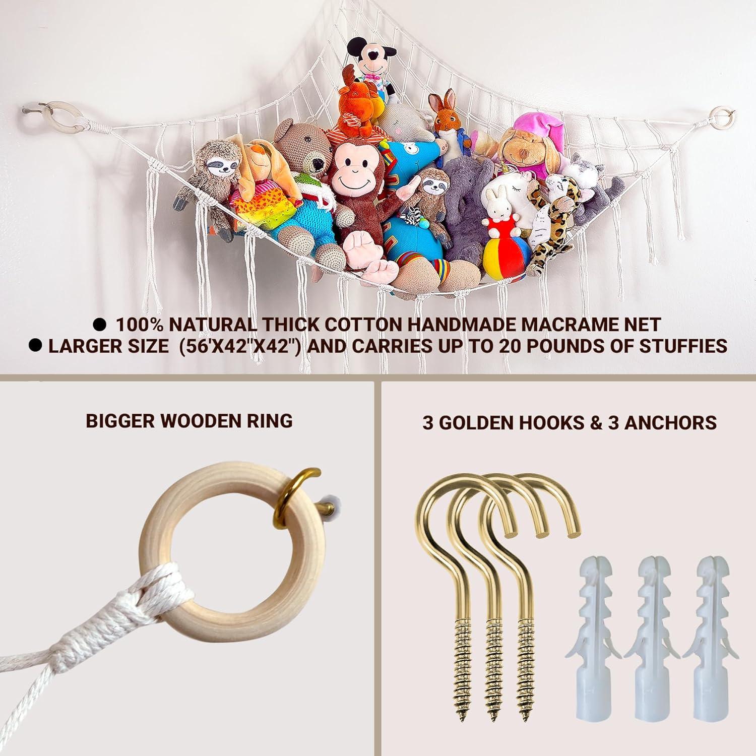 Hamaca Grande para Animales de Peluche Beige Abby Baby 142x107 cm