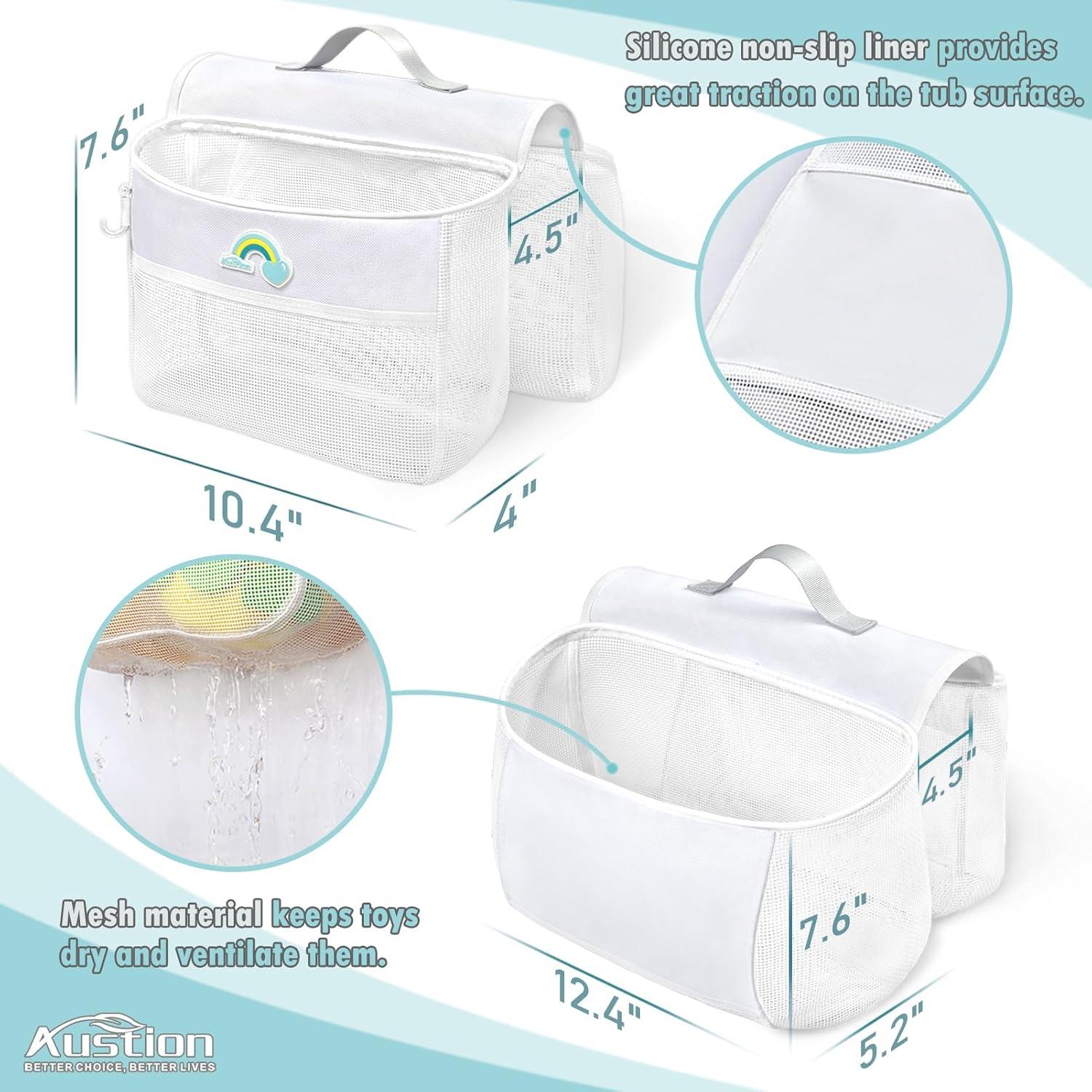 Organizador de juguetes de baño Austion 10L malla blanca