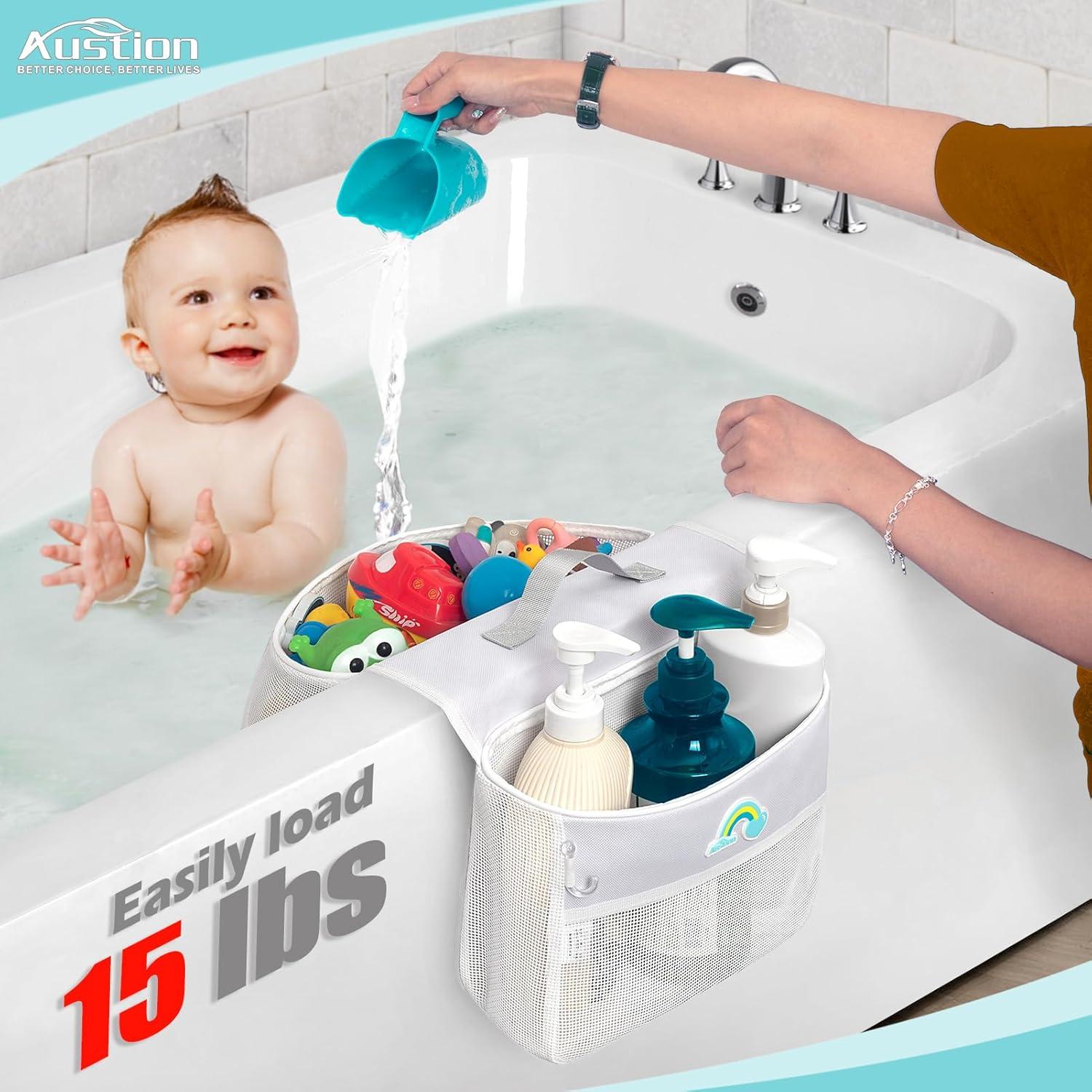 Organizador de juguetes de baño Austion 10L malla blanca