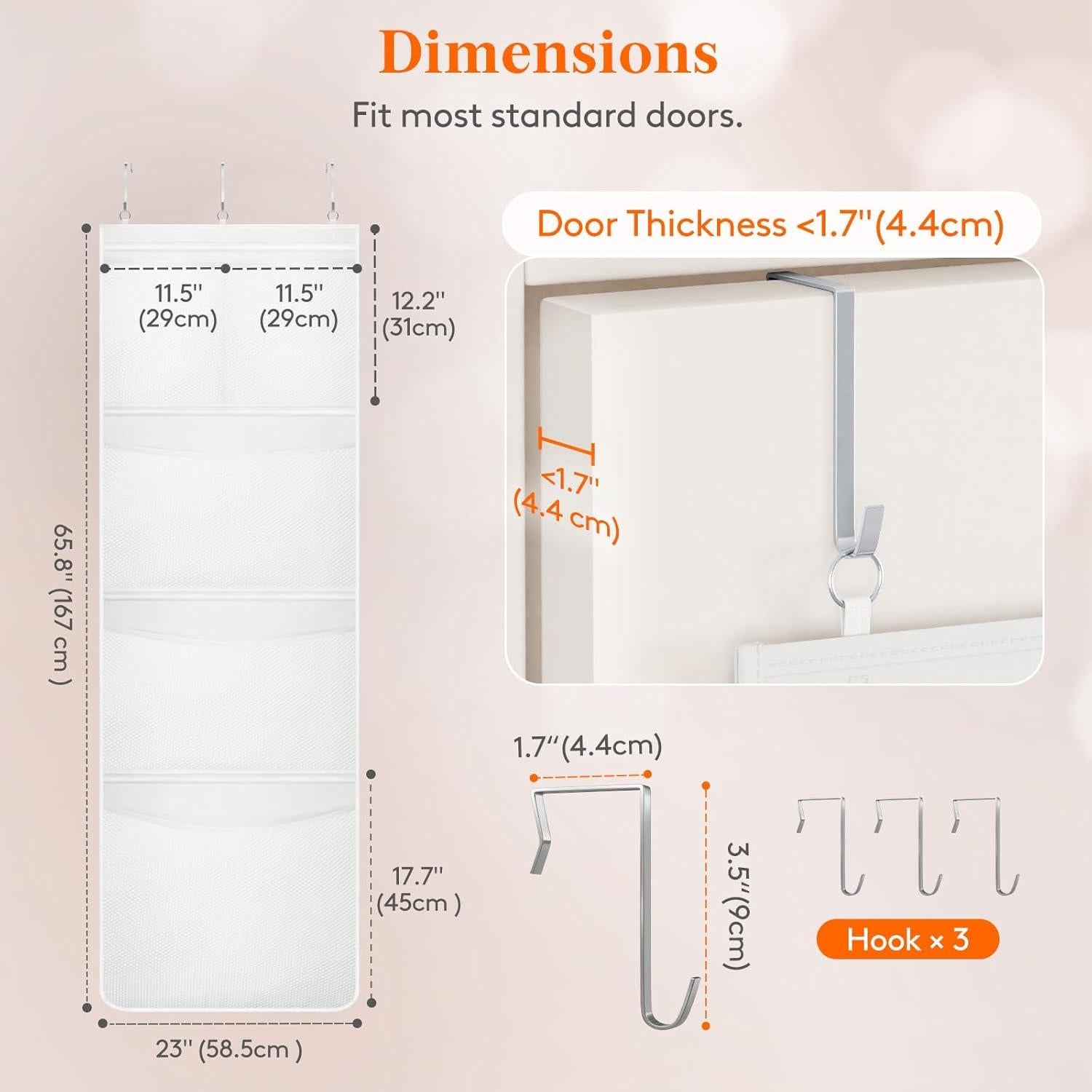 Organizador sobre la Puerta Lifewit para Juguetes 5 Bolsillos Malla
