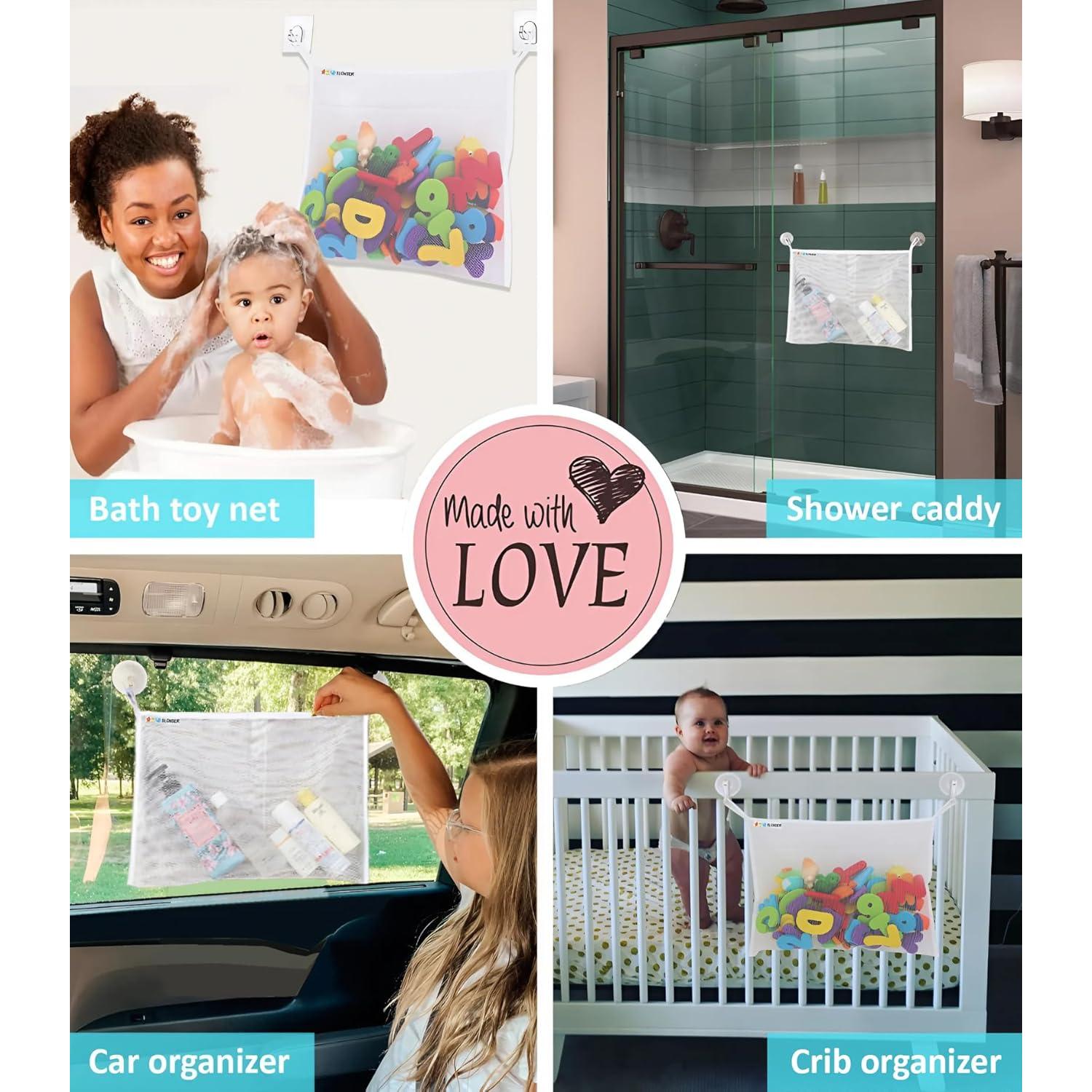 Red de Juguetes de Baño Slonser Grande 20x14 cm con Ventosas