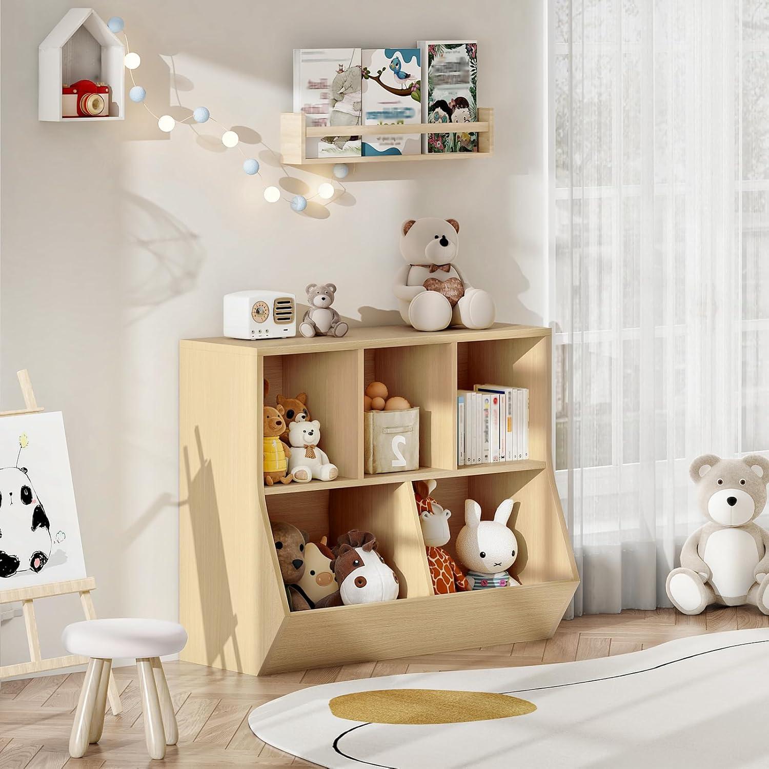Estantería para Niños HOOBRO 90 cm Natural Organizador Juguetes