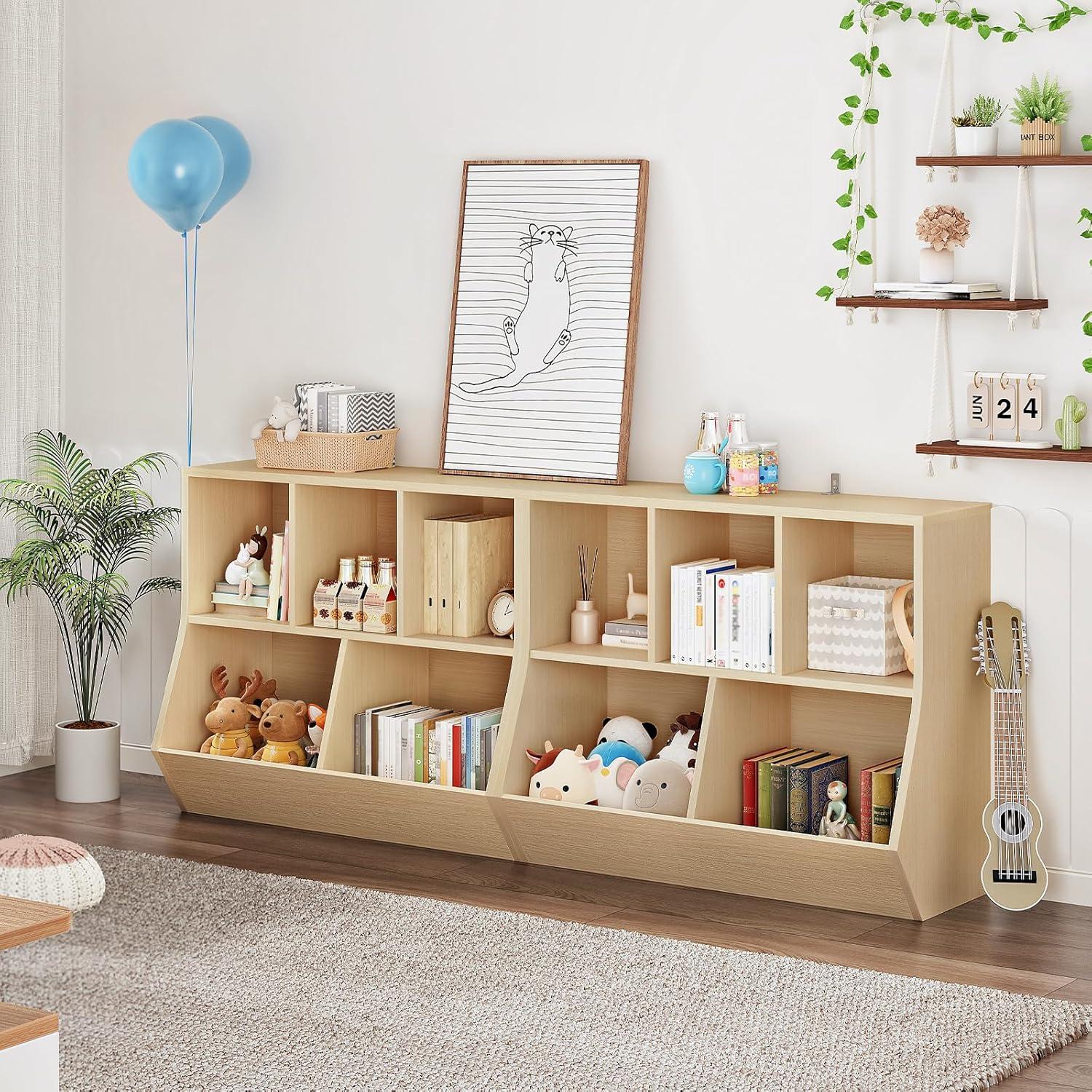 Estantería para Niños HOOBRO 90 cm Natural Organizador Juguetes
