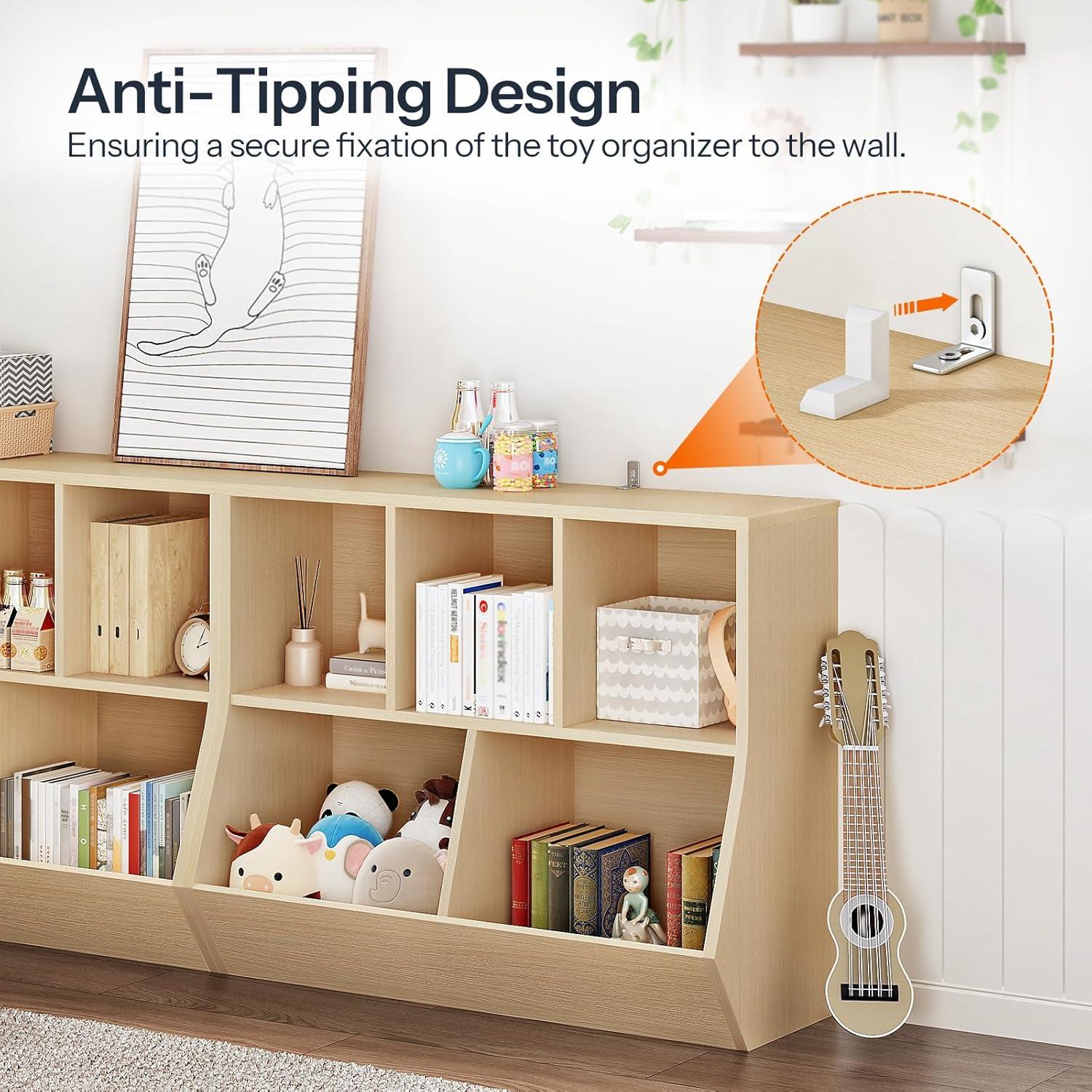 Estantería para Niños HOOBRO 90 cm Natural Organizador Juguetes