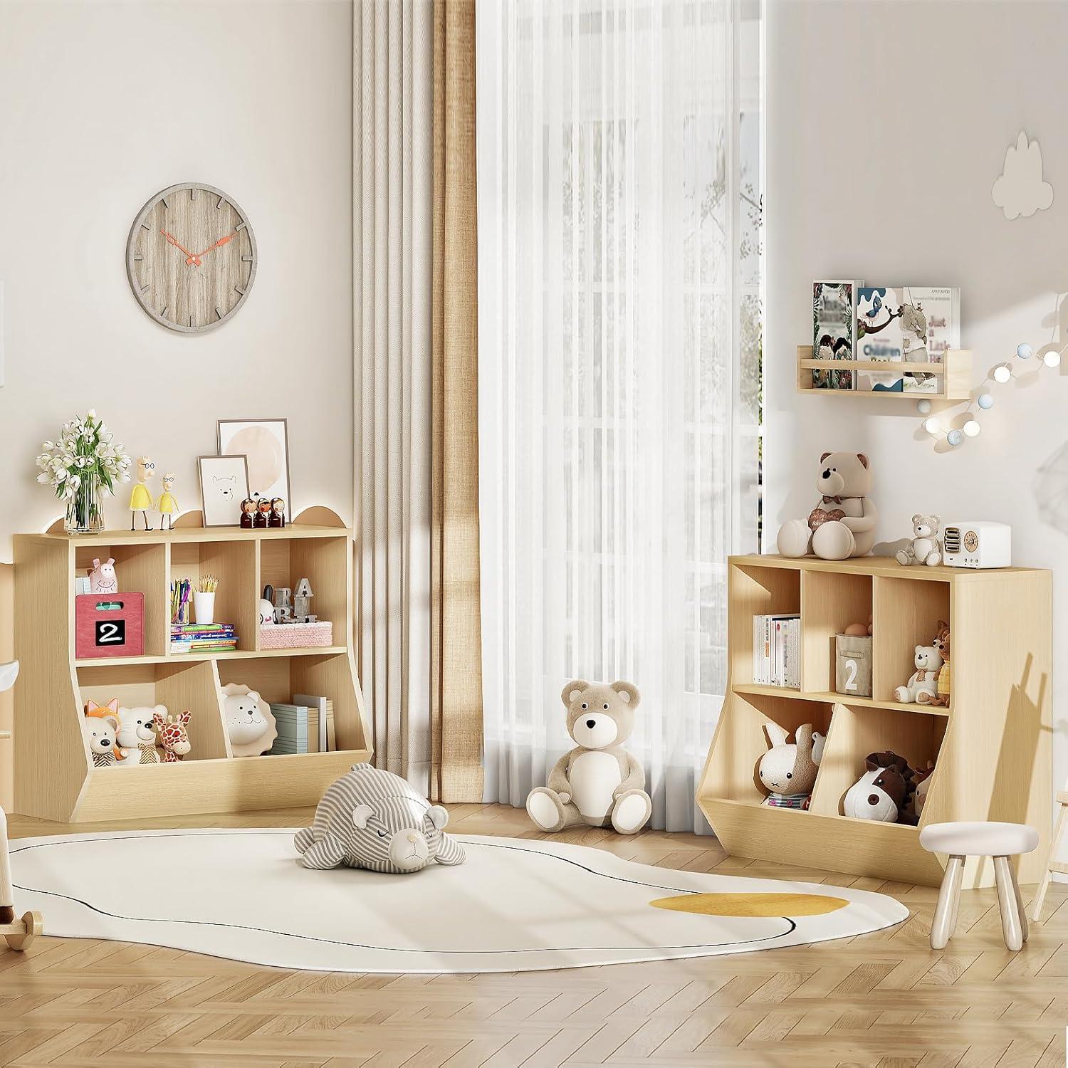 Estantería para Niños HOOBRO 90 cm Natural Organizador Juguetes