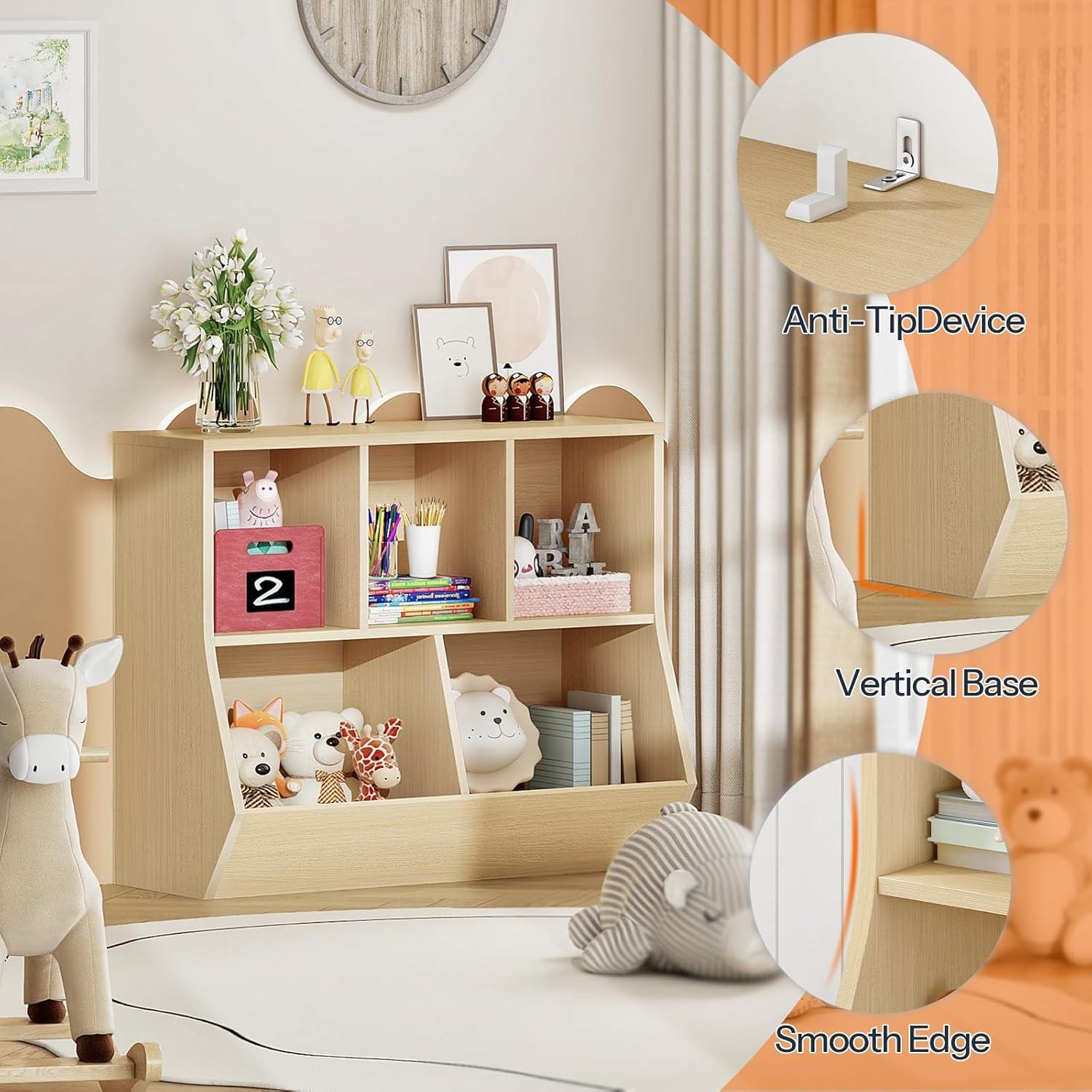 Estantería para Niños HOOBRO 90 cm Natural Organizador Juguetes
