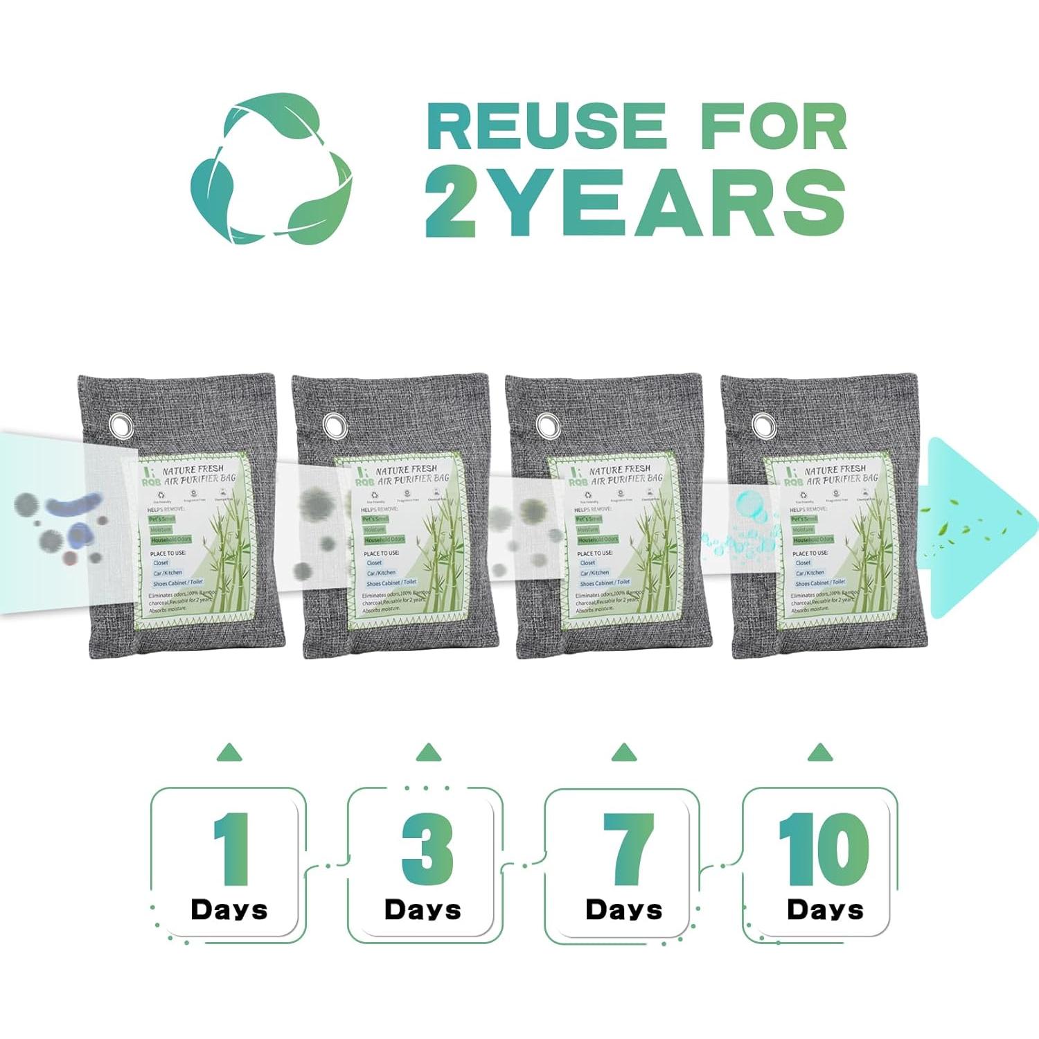 Paquete de 6 Bolsas de Carbón Activado Nature Fresh 200g