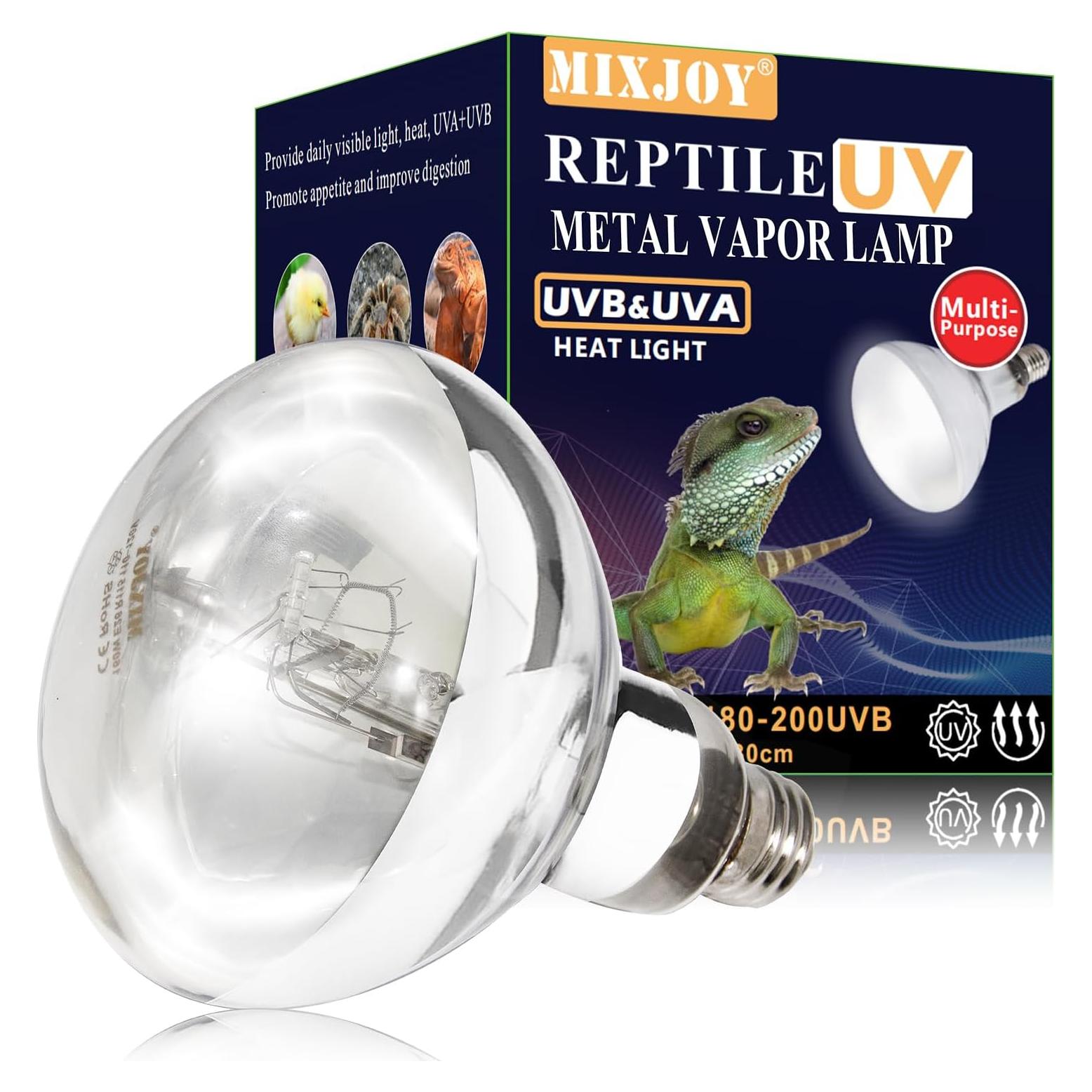 Bombilla de Calor para Reptiles MIXJOY 160W UVA UVB 11.5cm