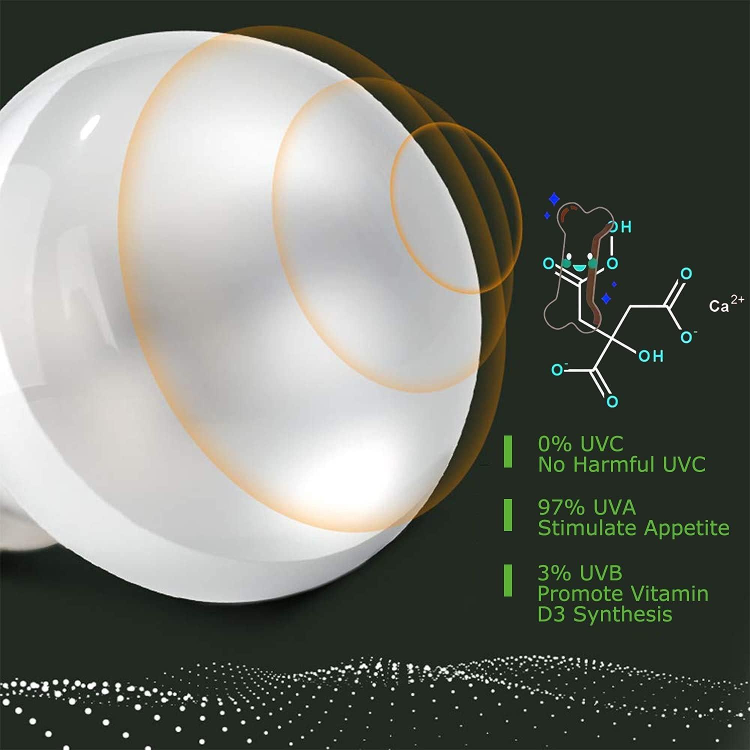 Bombilla de Calor para Reptiles MIXJOY 160W UVA UVB 11.5cm