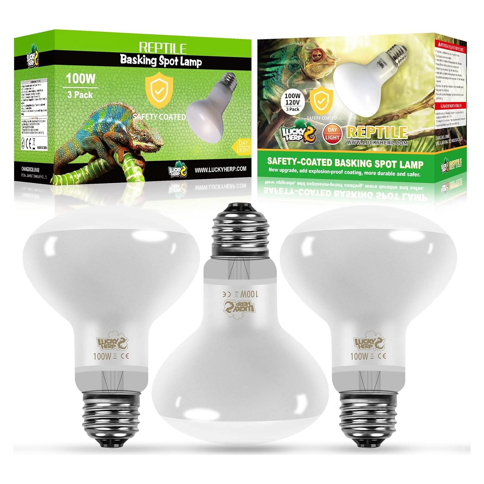 Bombilla de Calor UVA 100W LUCKY HERP 3 Paquetes para Reptiles